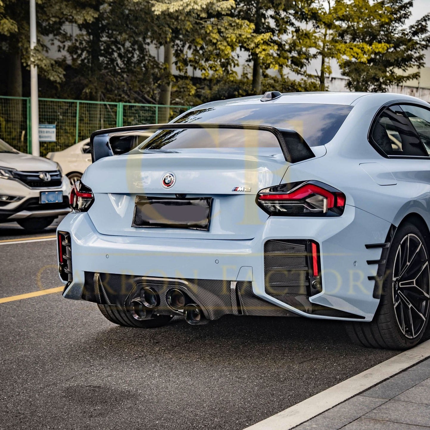 MP Style Pre-Preg Carbon Fibre Rear Bumper Trims for BMW G87 M2 23-Present - Carbon Factory