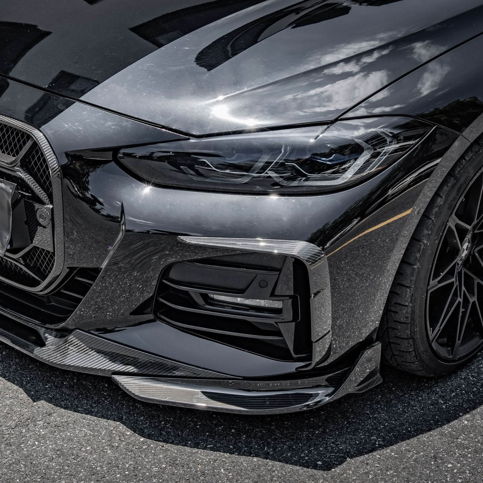 Pre-Preg Carbon Fibre Front Bumper Trims for BMW 4 Series G22 G23 20-Present - Carbon Factory