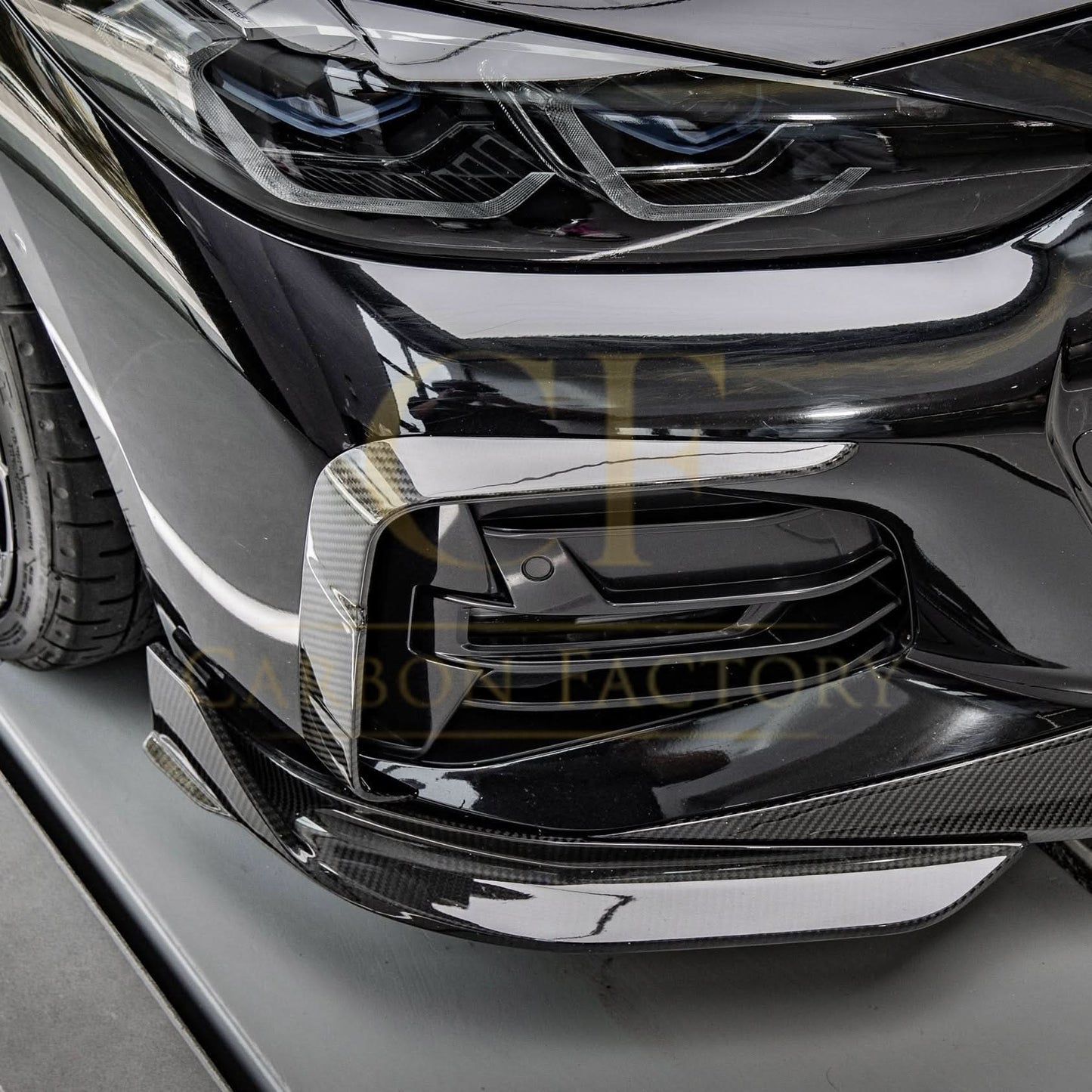 Pre-Preg Carbon Fibre Front Bumper Trims for BMW 4 Series G22 G23 20-Present - Carbon Factory