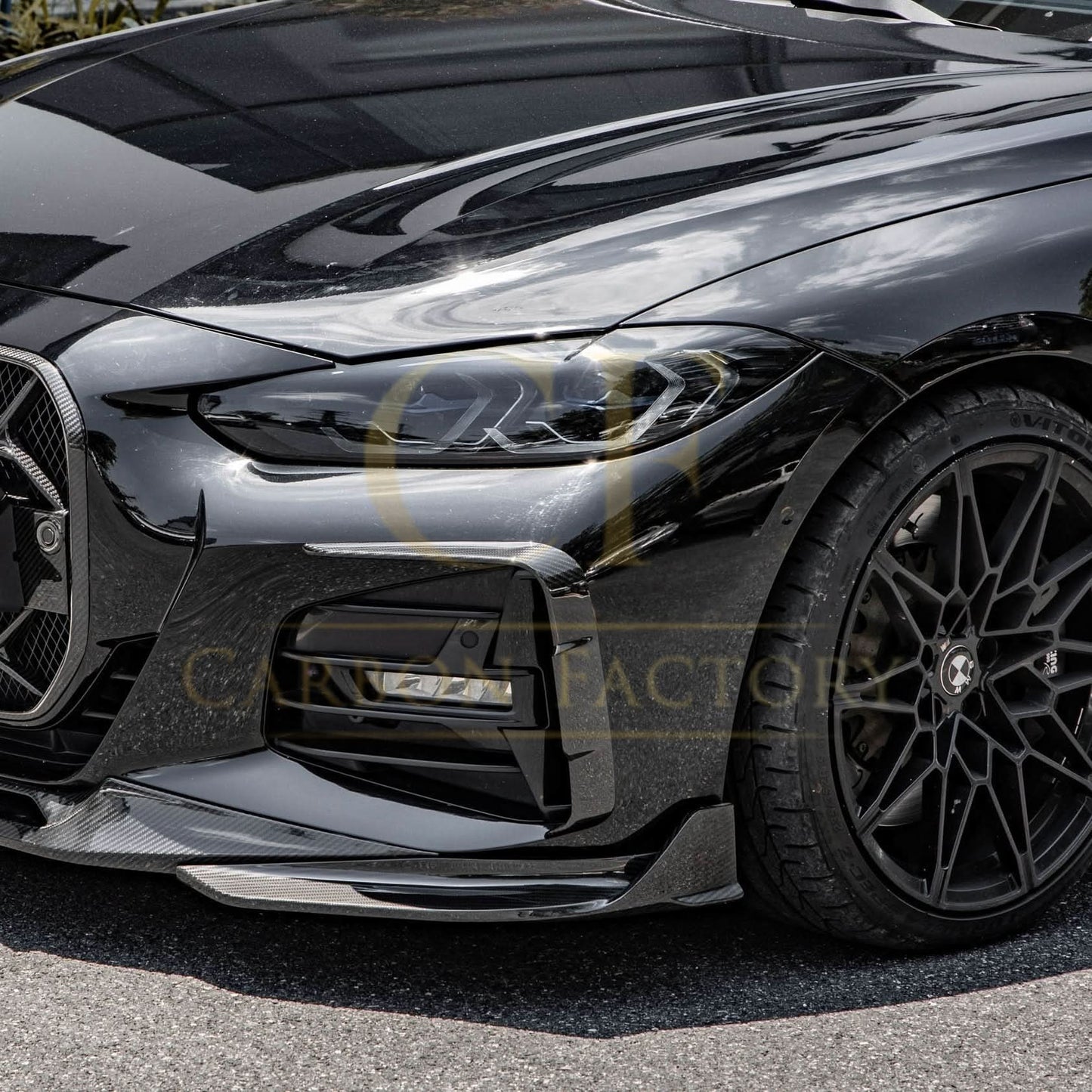 Pre-Preg Carbon Fibre Front Bumper Trims for BMW 4 Series G22 G23 20-Present - Carbon Factory