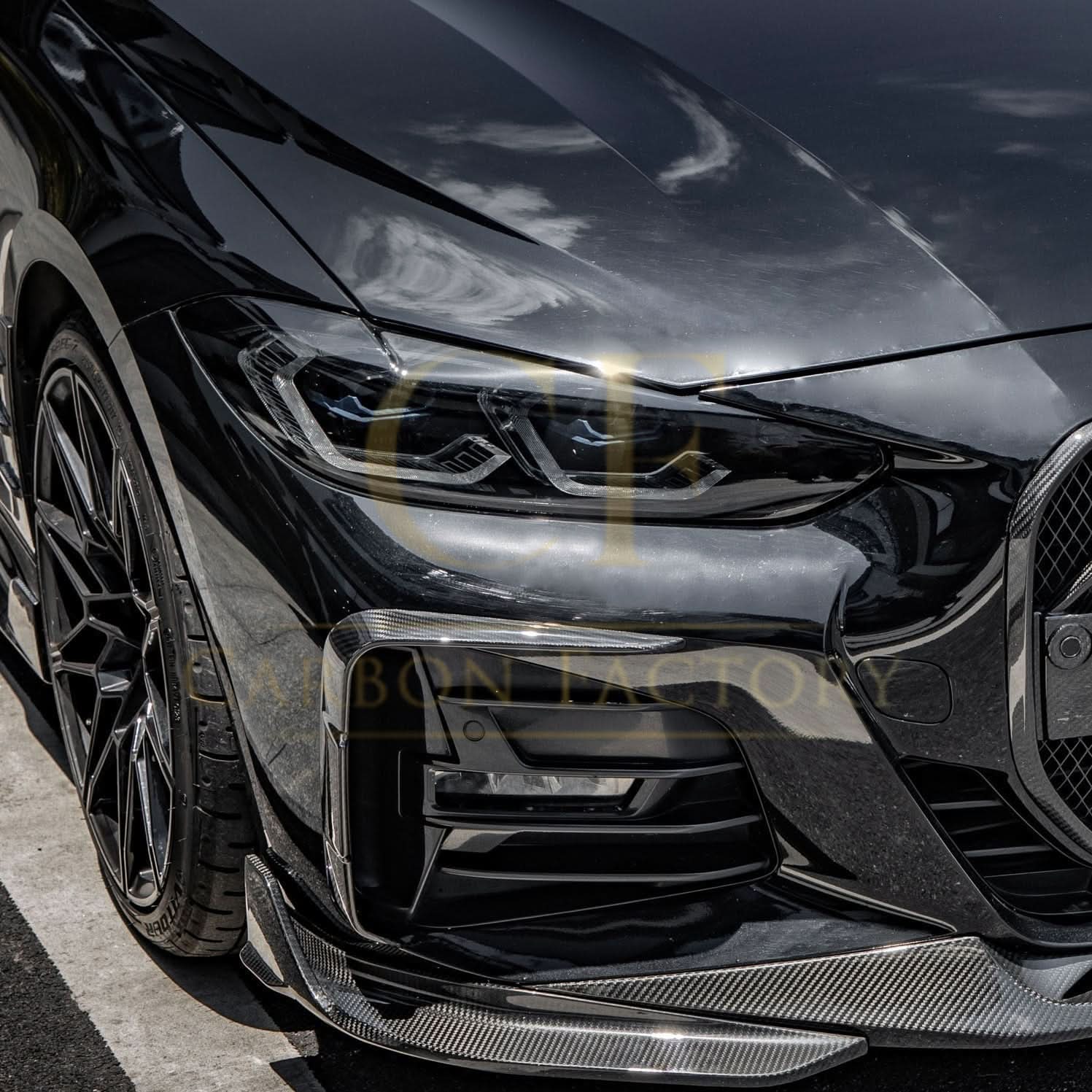 Pre-Preg Carbon Fibre Front Bumper Trims for BMW 4 Series G22 G23 20-Present - Carbon Factory