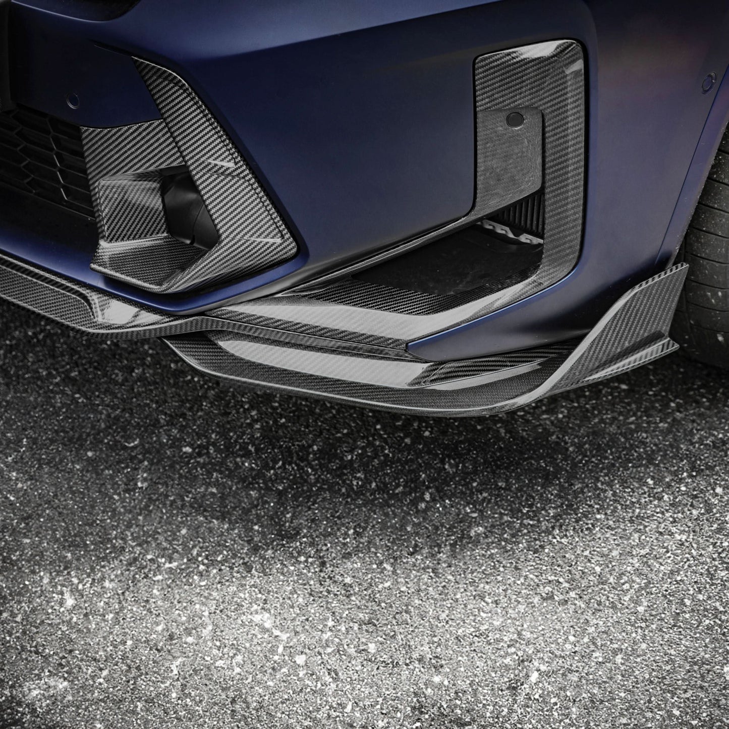 V Style Pre-Preg Carbon Fibre Front Bumper Trims for BMW F97 X3M F98 X4M LCI 22-24 - Carbon Factory