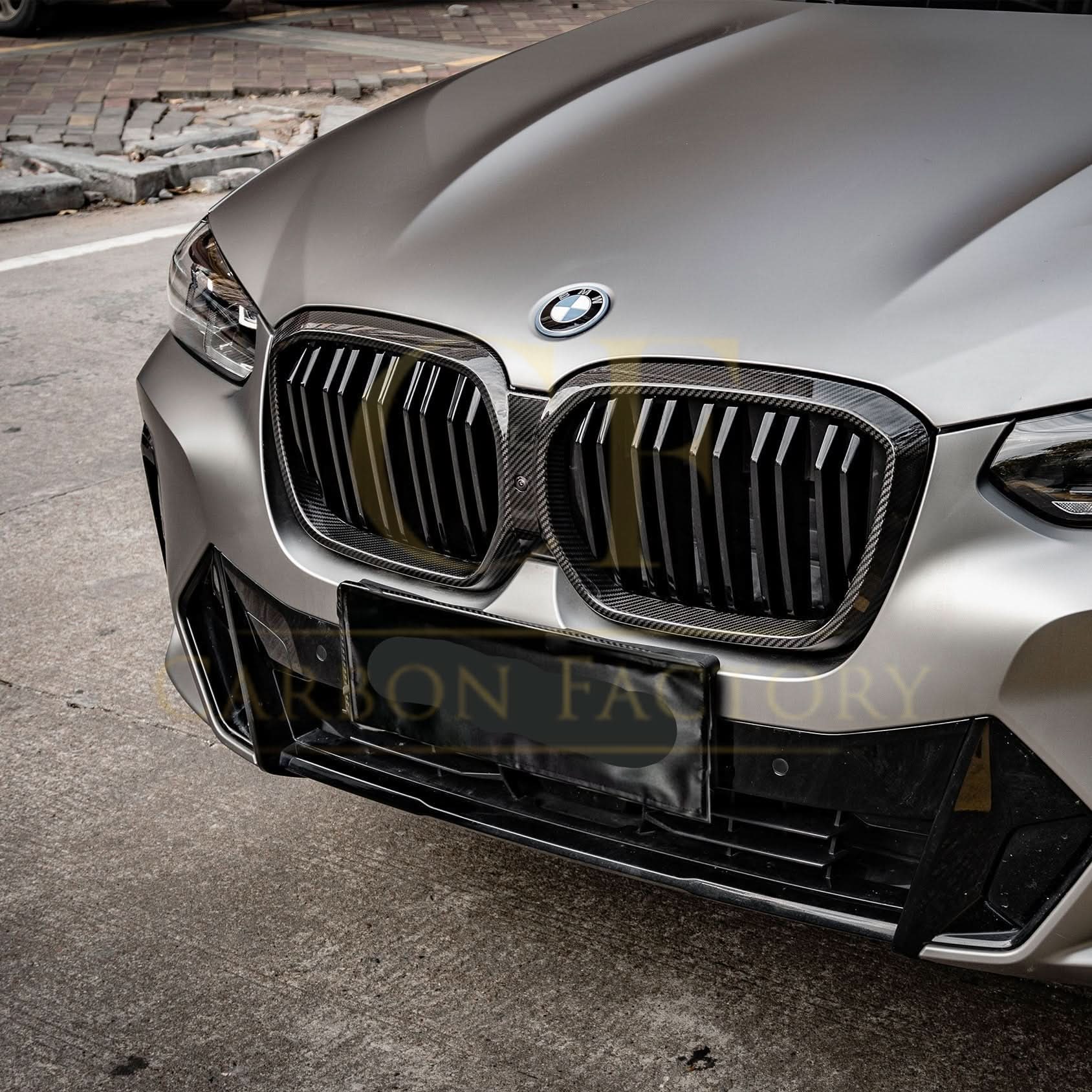 Double Slat Pre-Preg Carbon Fibre Front Grille for BMW G08 IX3 LCI 22-25 - Carbon Factory