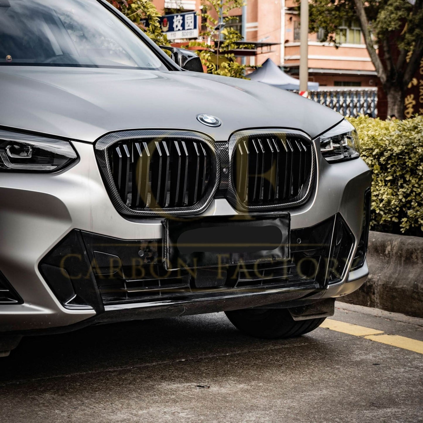 Double Slat Pre-Preg Carbon Fibre Front Grille for BMW G08 IX3 LCI 22-25 - Carbon Factory