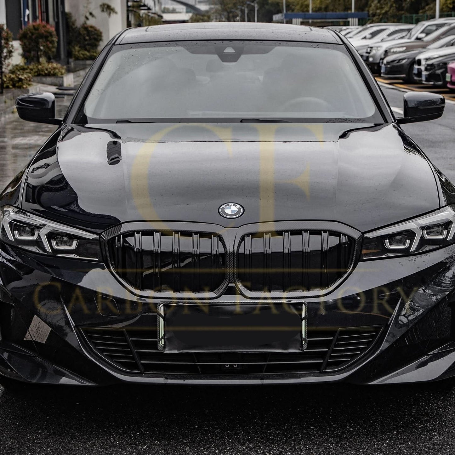 Double Slat Pre-Preg Carbon Fibre Front Grille for BMW i3 23-25 - Carbon Factory