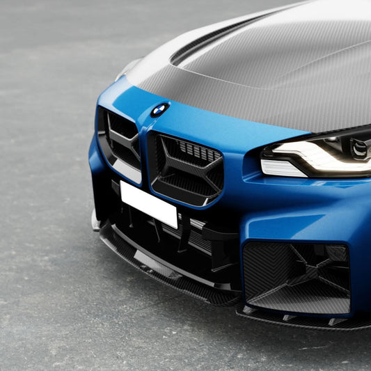 V style Pre-Preg Carbon Fibre Front Grill for BMW G87 M2 23-Present - Carbon Factory