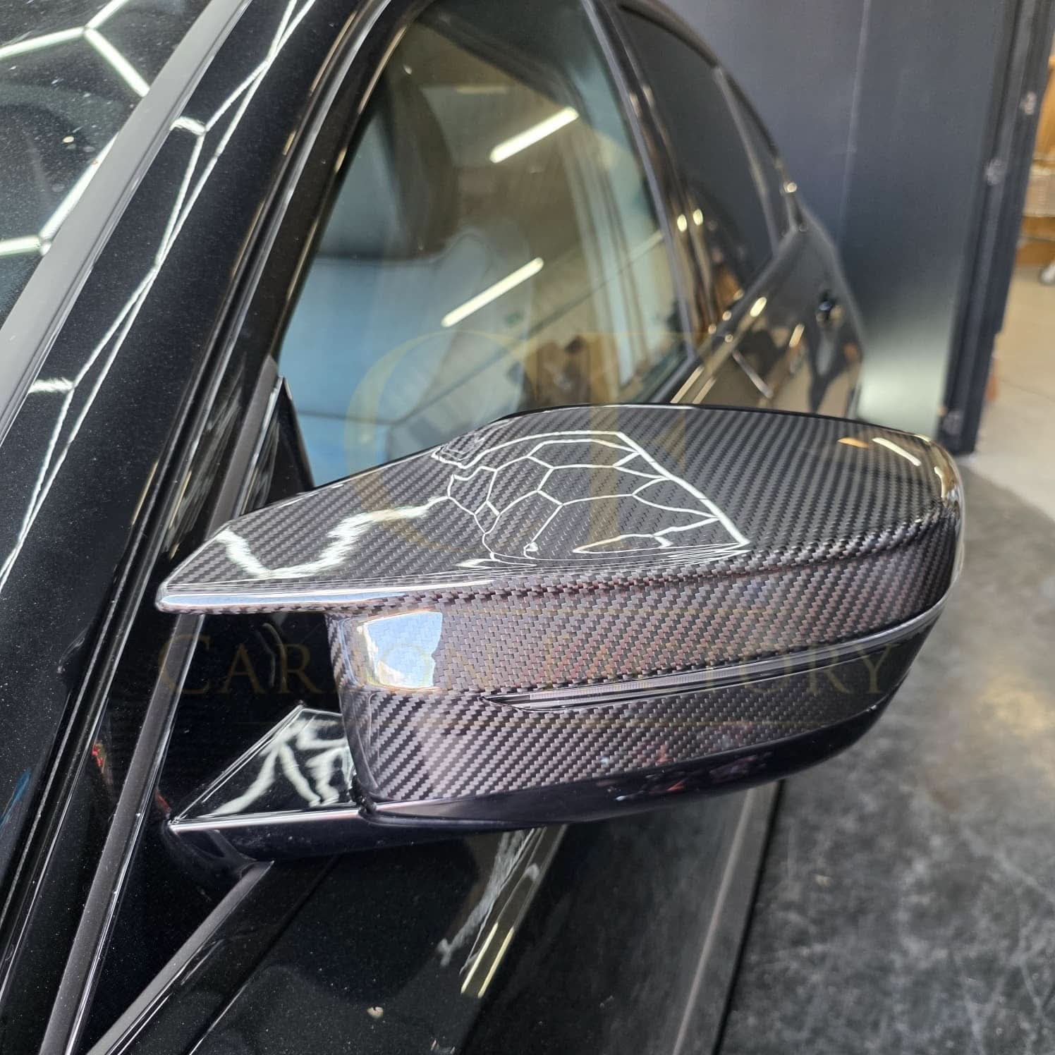 Pre-Preg Carbon Fibre Replacement Mirror Covers for BMW G22 G23 G26 M440i i4 M50 20-Present - Carbon Factory