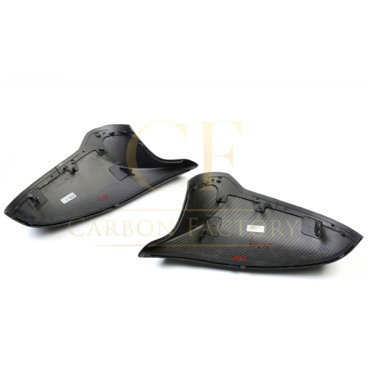 Pre-Preg Carbon fibre replacement mirror cover for BMW F80 M3, F82 F83 M4, F87 M2 Comp, right-hand drive, sleek carbon finish.