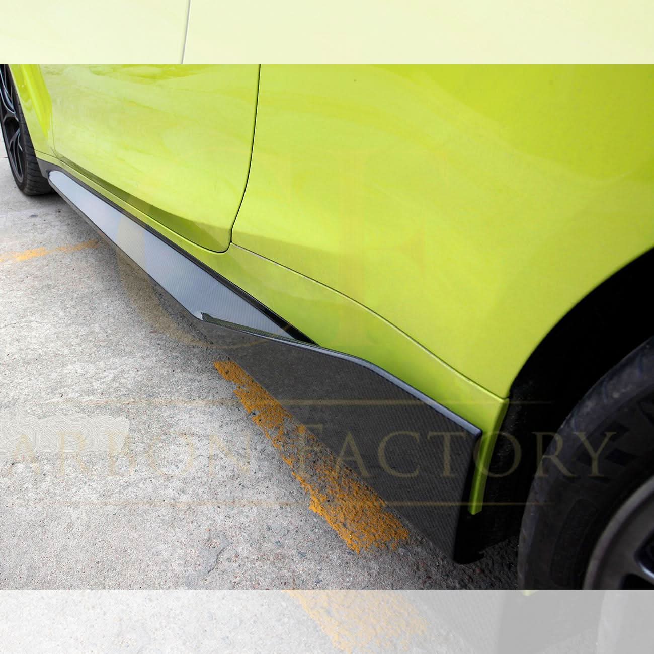 Pre-Preg Carbon fibre side skirts for BMW G82 G83 M4 2021-present, showcasing sleek, lightweight automotive body kit components.