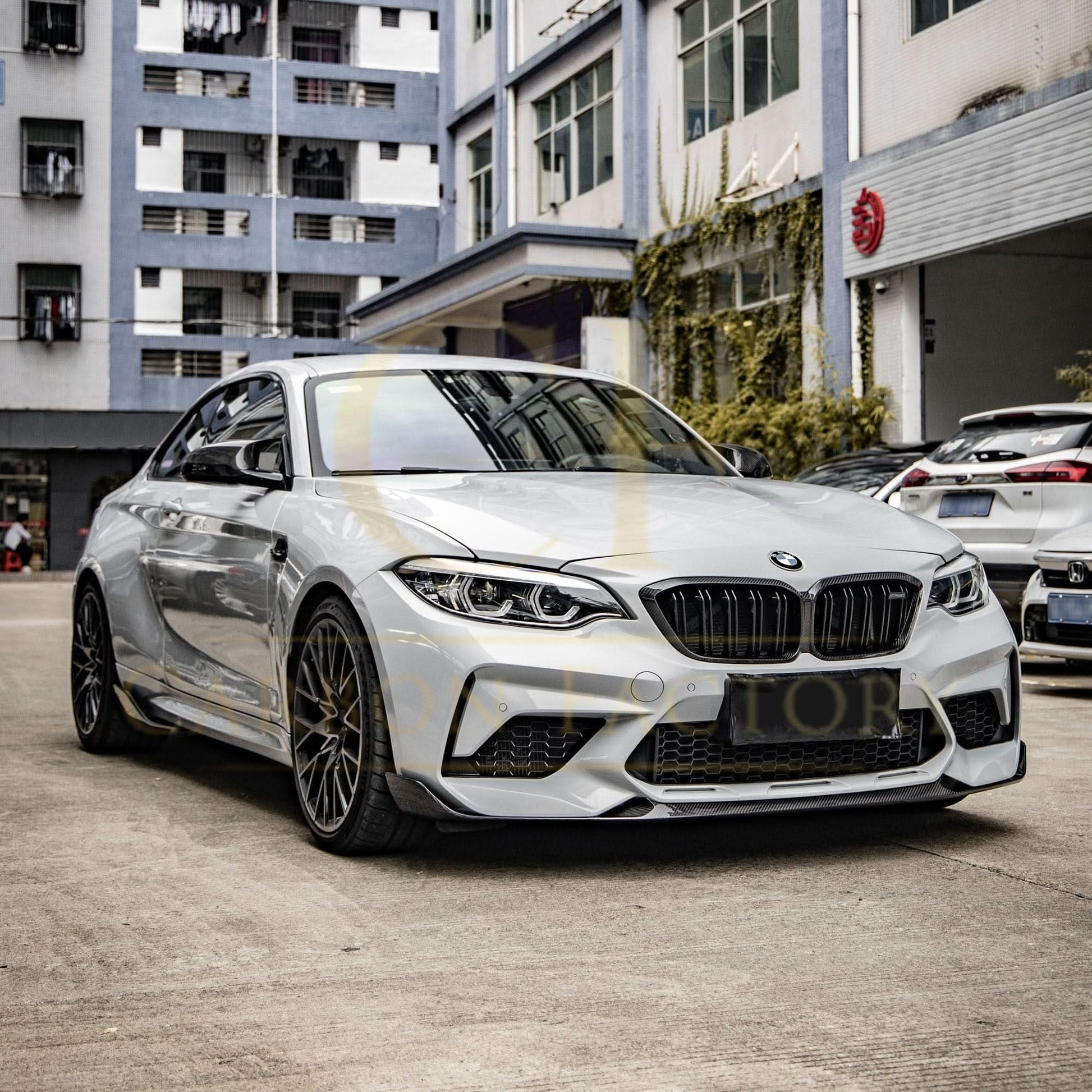 CF Style Pre-Preg Carbon Fibre Front Splitter for BMW F87 M2C 19-22 - Carbon Factory