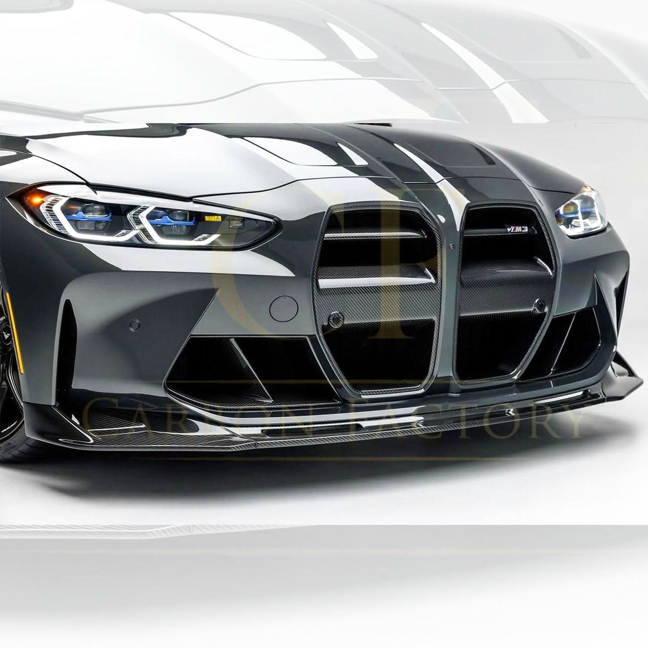 CF Style Pre-Preg Carbon Fibre Front Splitter for BMW G80 M3 G82 G83 M4 21-Present - Carbon Factory