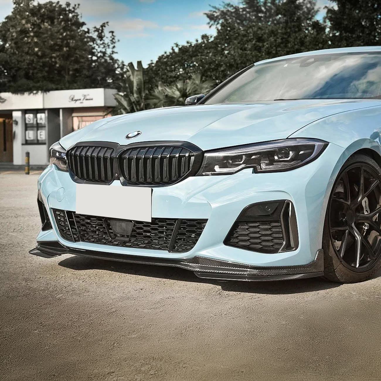 DS Style Pre-Preg Carbon Fibre Front Splitter for BMW G20 G28 3 Series Pre-LCI M Sport 19-22 - Carbon Factory