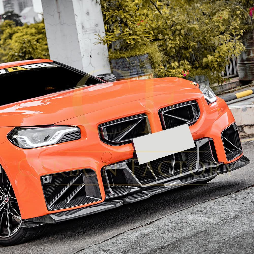 DS Style Pre-Preg Carbon Fibre Front Splitter for BMW G87 M2 23-Present - Carbon Factory