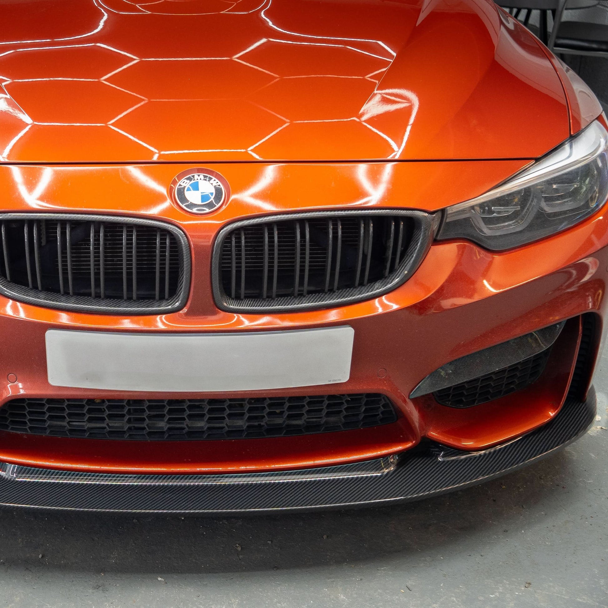 GT4 Style Pre-Preg Carbon Fibre Front Splitter for BMW F80 M3 F82 F83 M4 14-20 - Carbon Factory