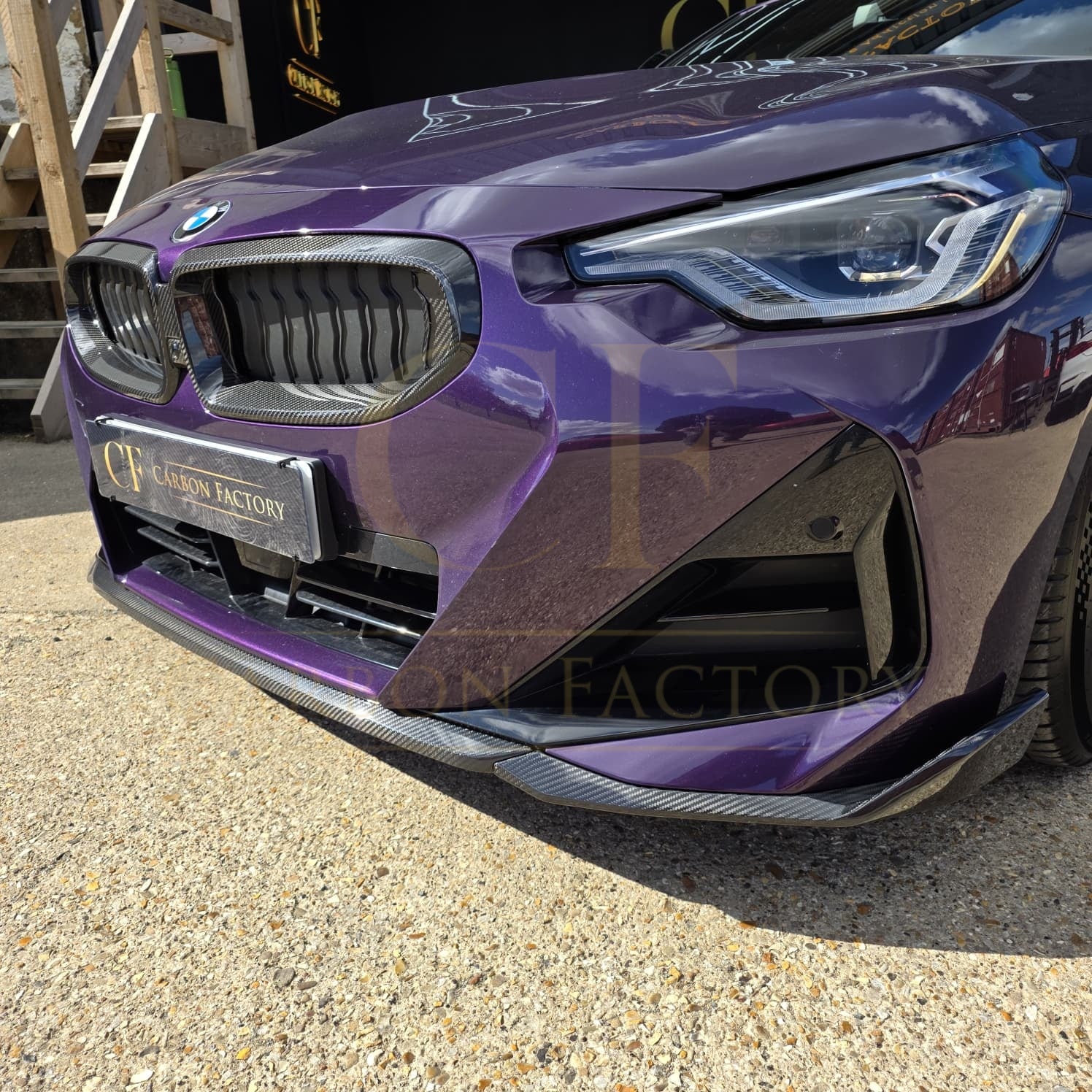 MP Style Pre-Preg Carbon Fibre Front Splitter for BMW 2 Series G42 Coupe 21-Present - Carbon Factory