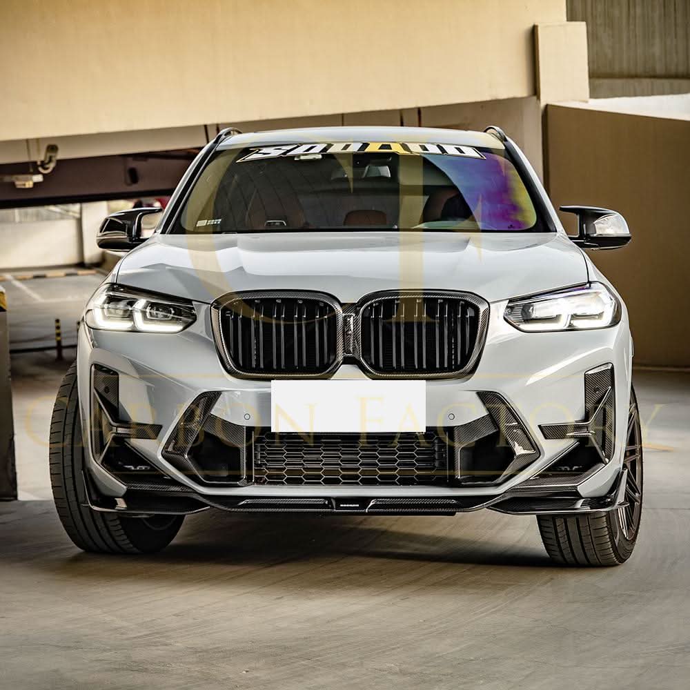 SQ Style Pre-Preg Carbon Fibre Front Splitter for BMW F97 X3M F98 X4M LCI 22-24 - Carbon Factory