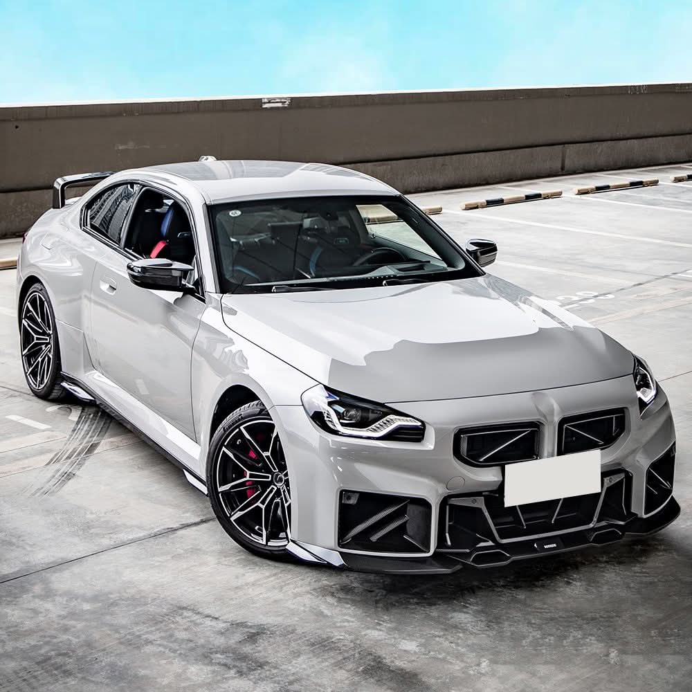 SQ Style Pre-Preg Carbon Fibre Front Splitter for BMW G87 M2 23-Present - Carbon Factory