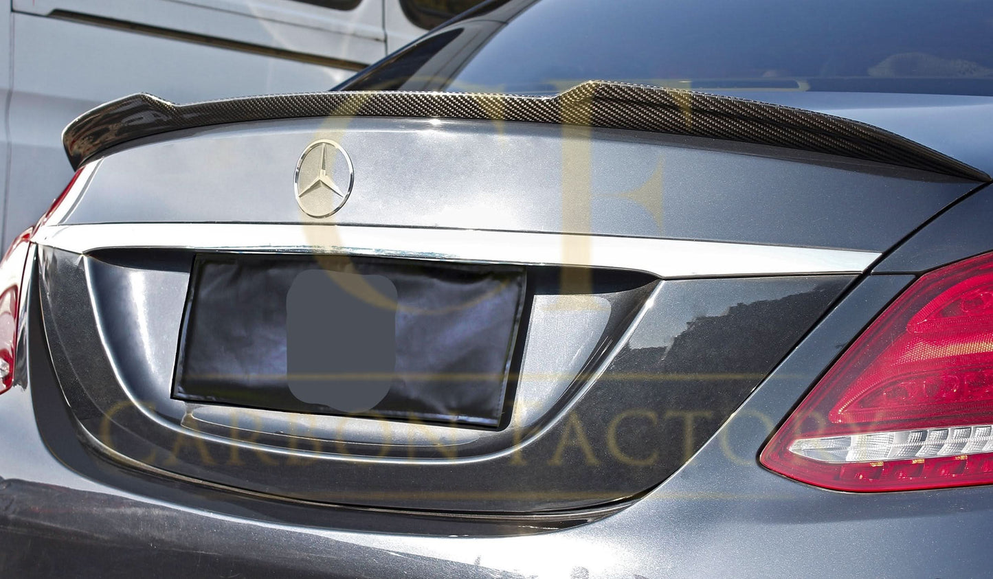 X Style Pre-Preg Carbon Fibre Boot Spoiler for Mercedes Benz W205 C Class 15-21 - Carbon Factory
