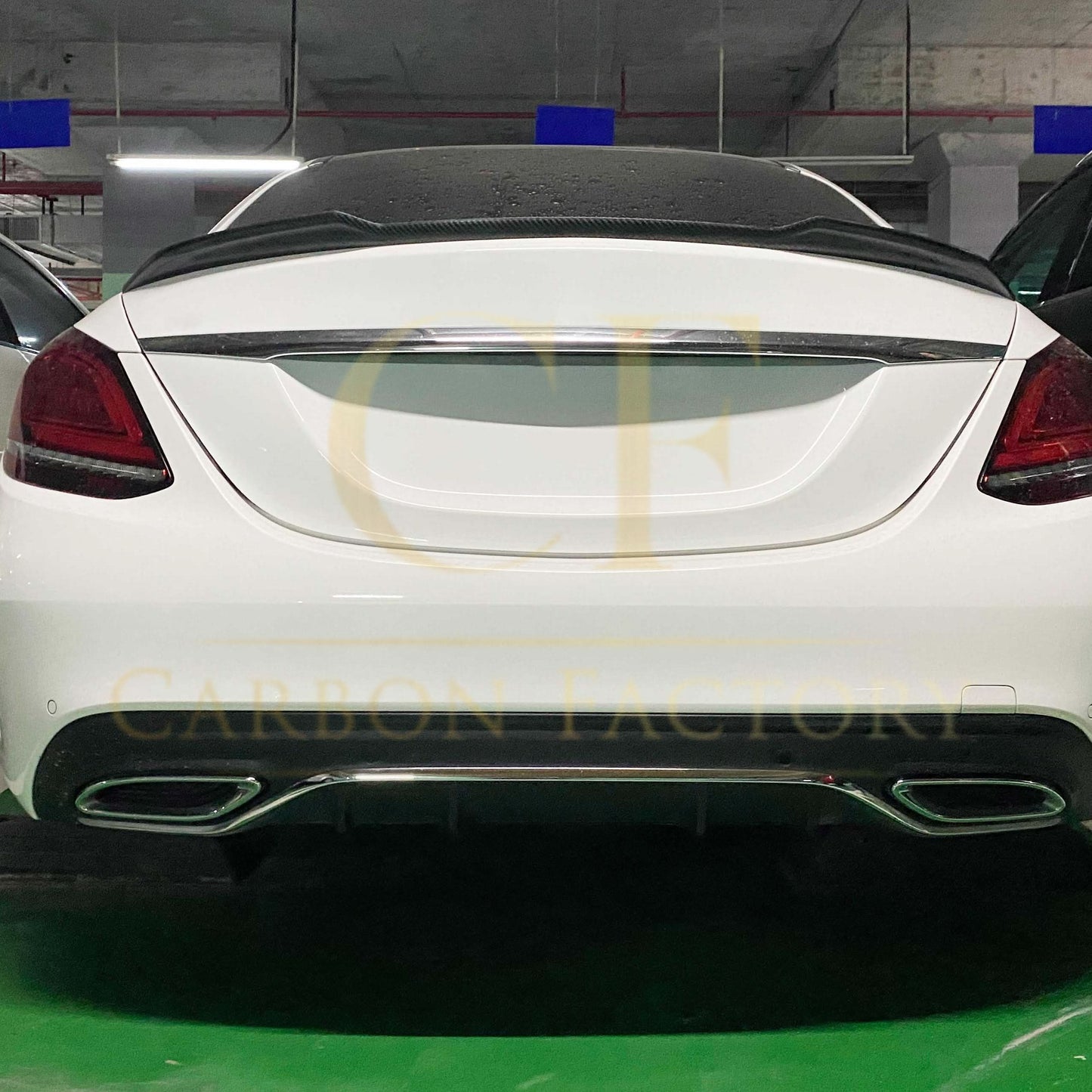 X Style Pre-Preg Carbon Fibre Boot Spoiler for Mercedes Benz W205 C Class 15-21 - Carbon Factory