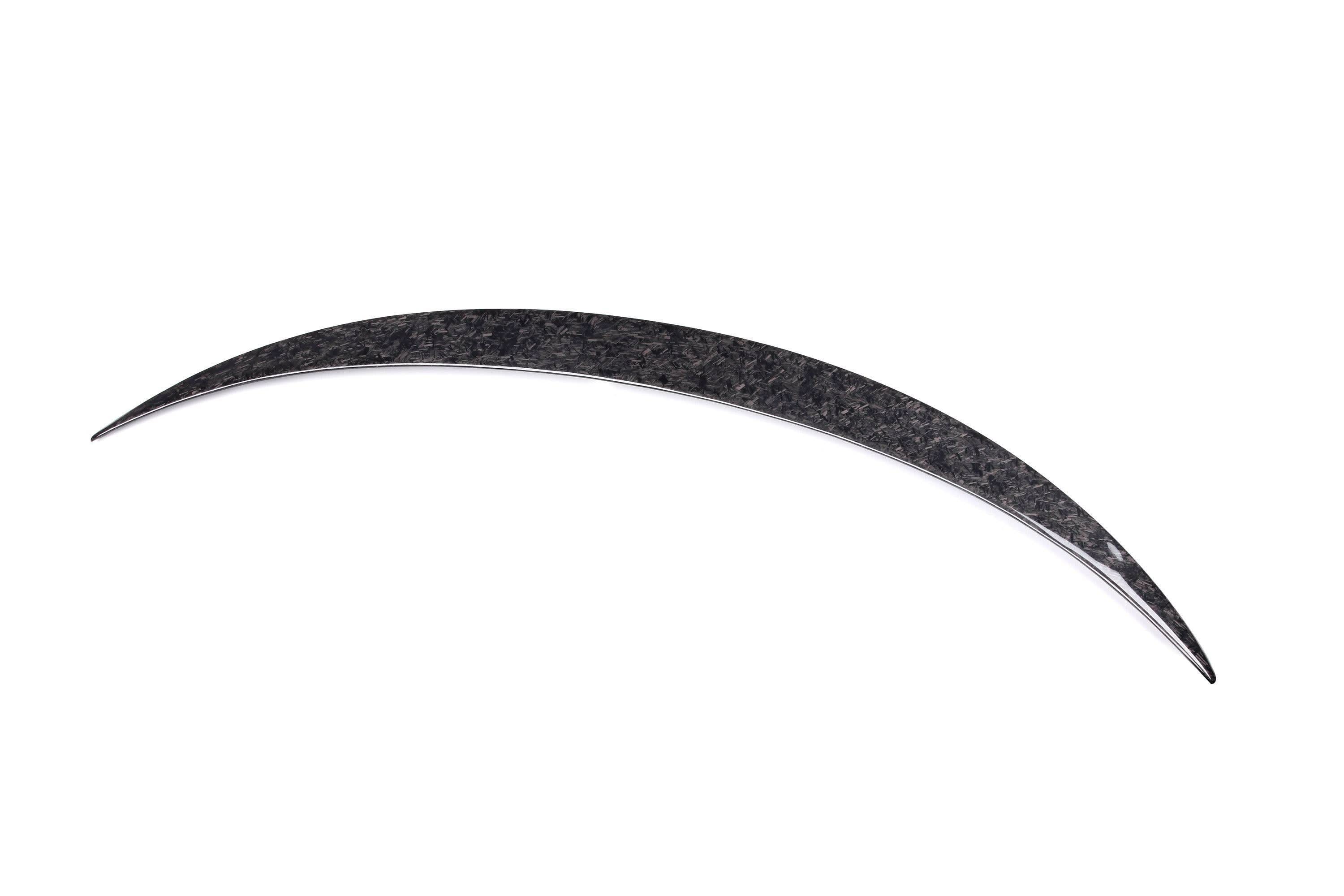 AMG-style Pre-Preg Carbon Fibre Boot Spoiler for Mercedes Benz W213 E-Class Saloon 2016-2023, lightweight and aerodynamic.