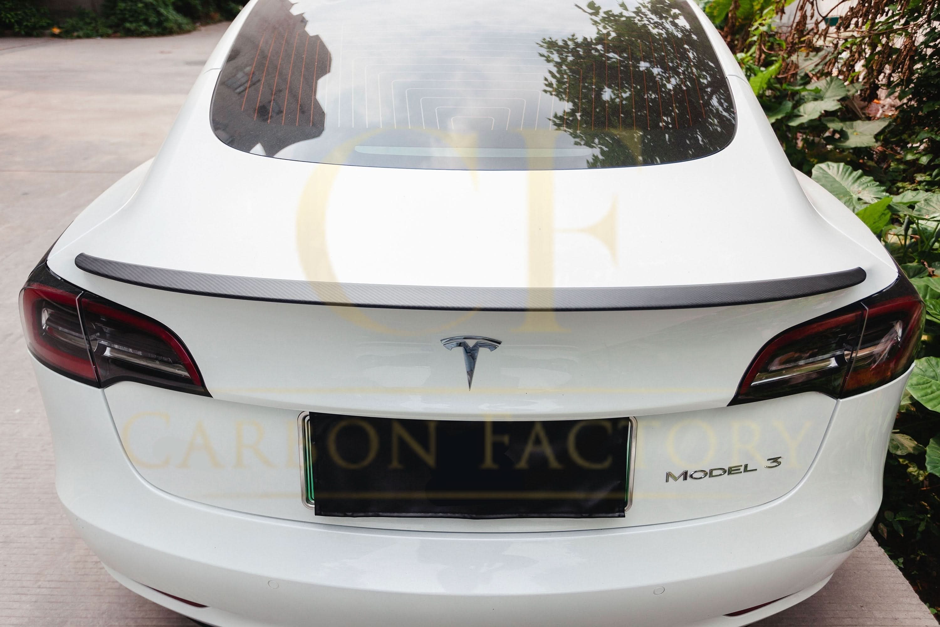 OEM Style Pre-Preg Matt Carbon Fibre Boot Spoiler for Tesla Model 3 16-23 - Carbon Factory