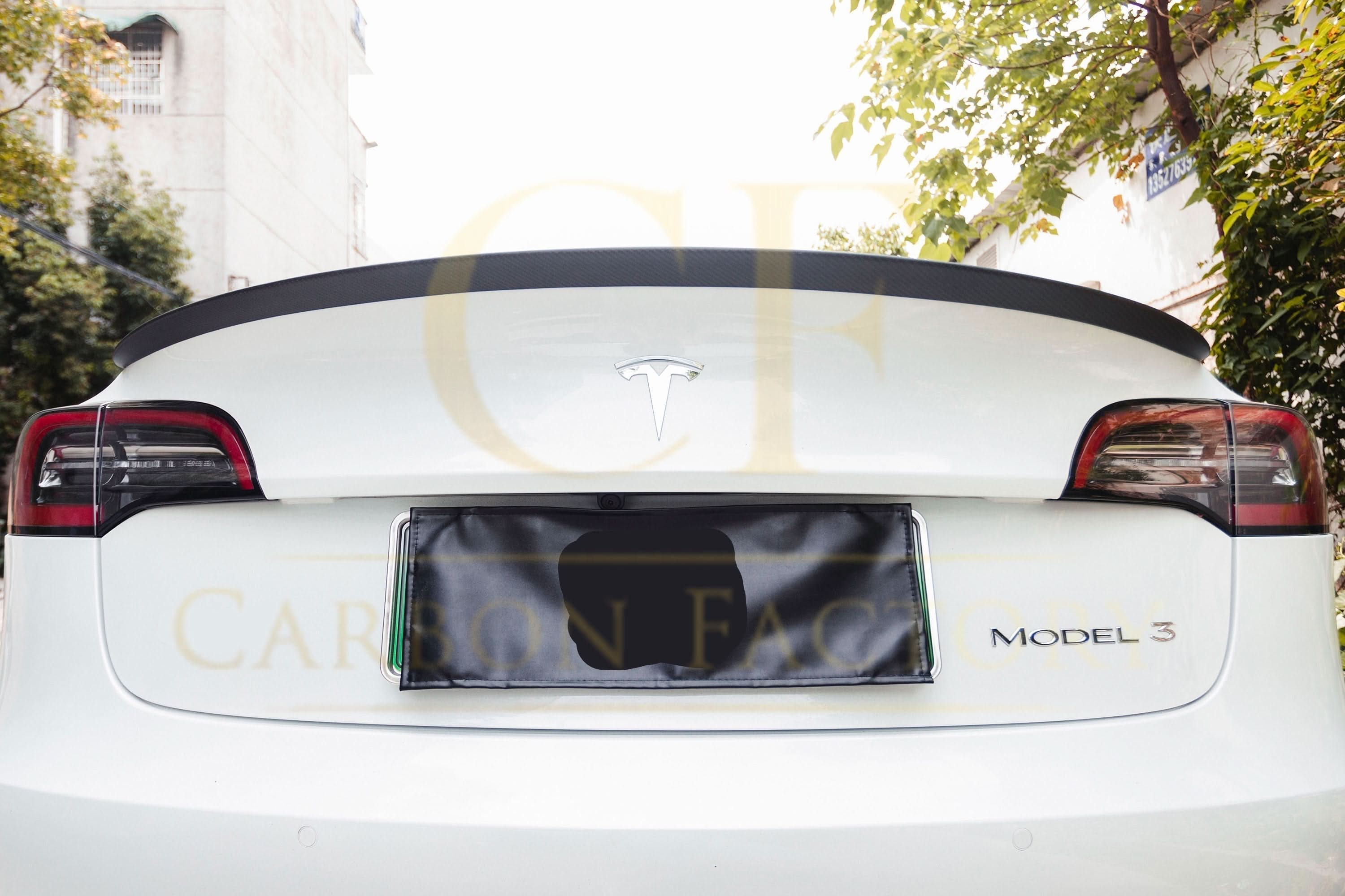 OEM Style Pre-Preg Matt Carbon Fibre Boot Spoiler for Tesla Model 3 16-23 - Carbon Factory
