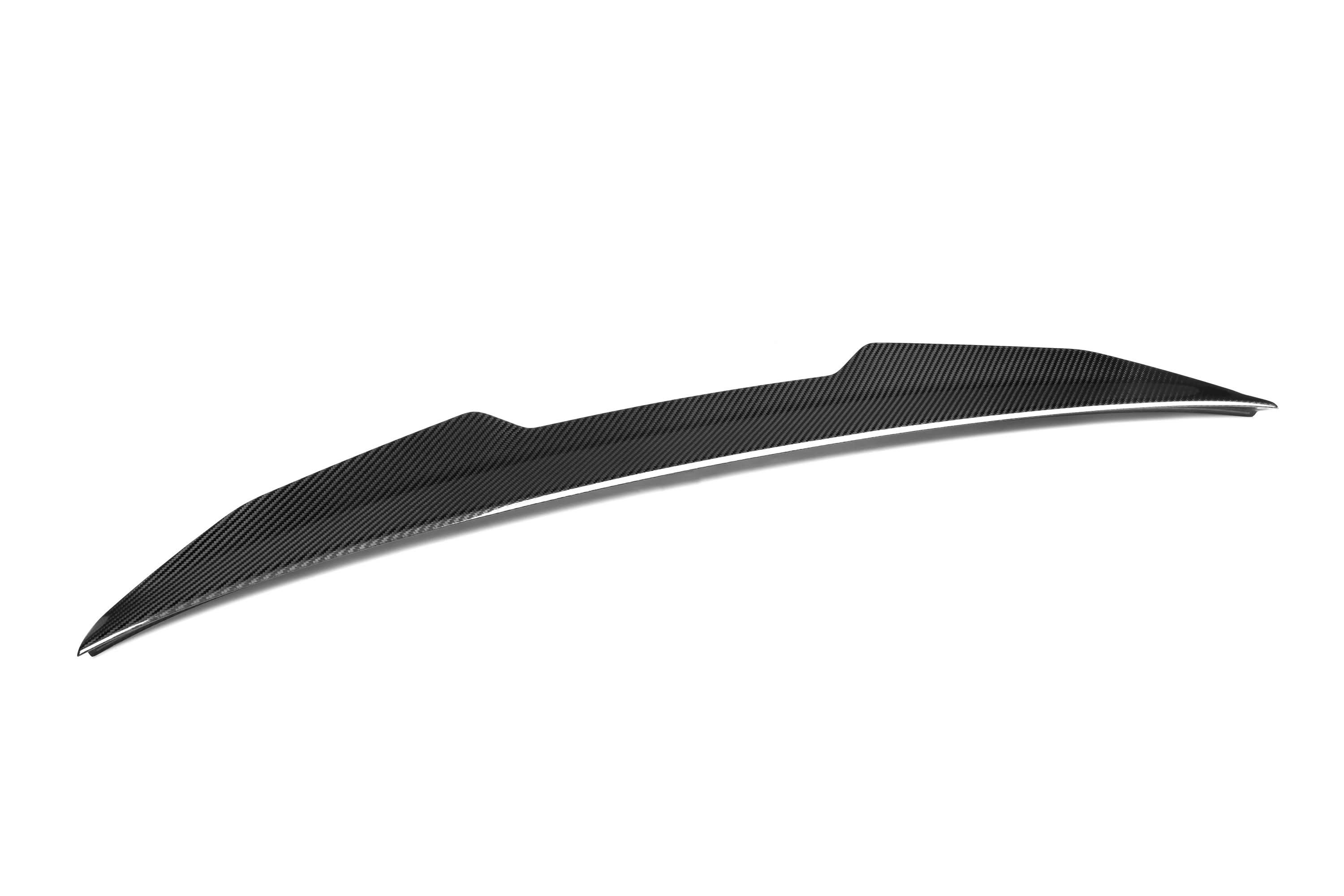 Pre-Preg Carbon fibre boot spoiler for Audi A3 S3 RS3 saloon 2013-2020, showcasing sleek aerodynamic design.