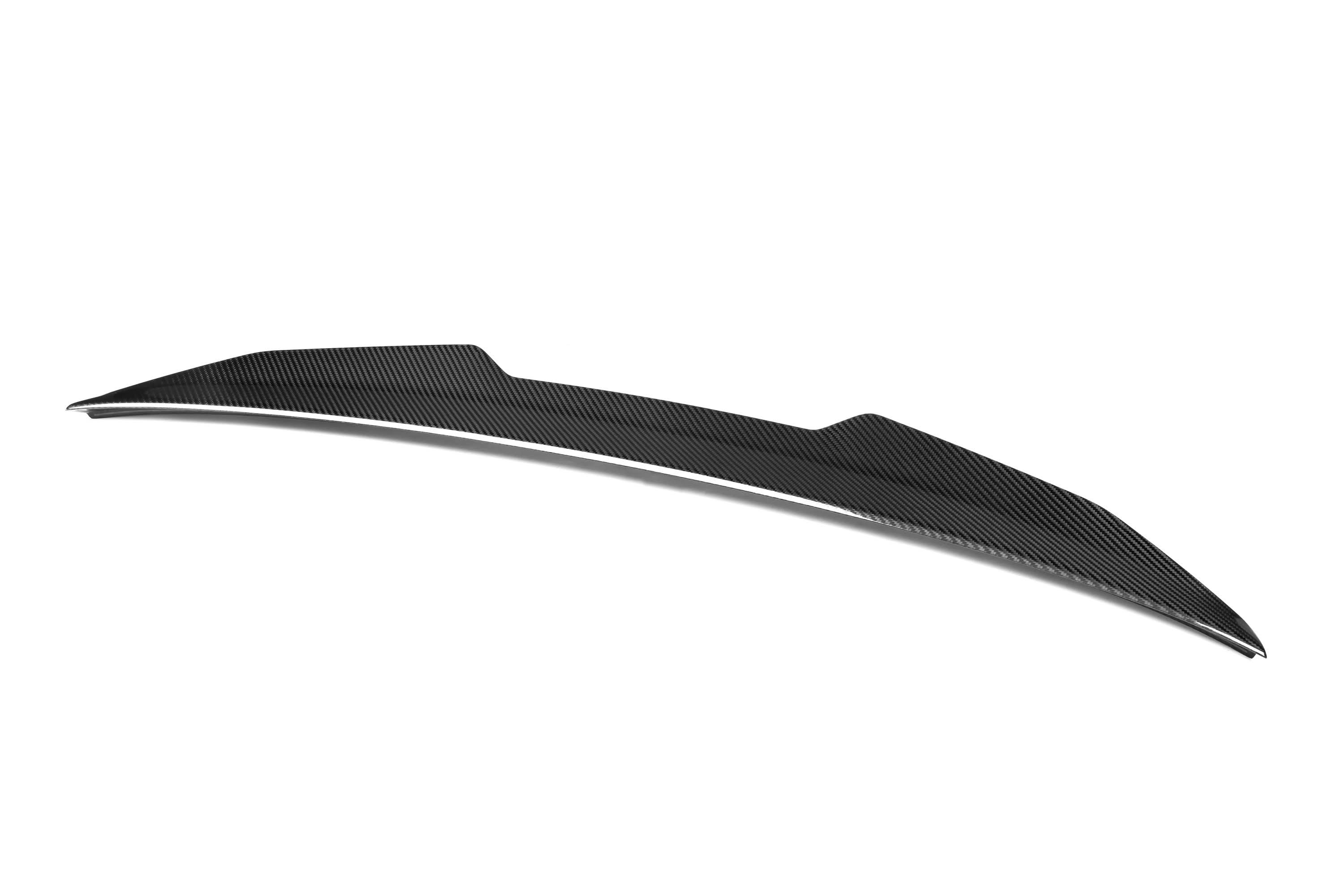 Pre-Preg Carbon fibre boot spoiler for Audi A3, S3, RS3 saloon 2013-2020, sleek aerodynamic car accessory.