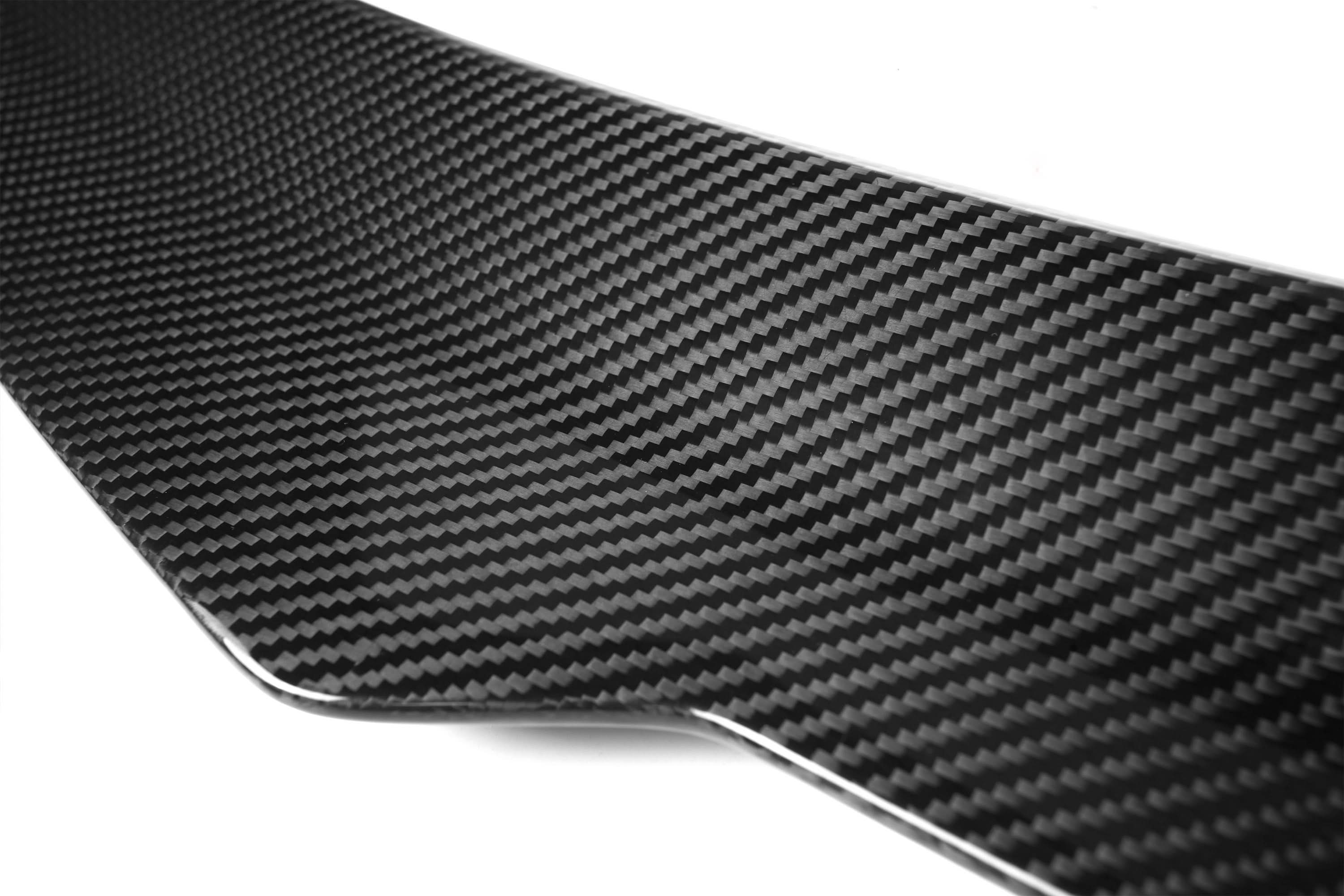 Pre-Preg Carbon fibre boot spoiler for Audi A3 S3 RS3 saloon, style PSM, enhances sporty look and aerodynamics.