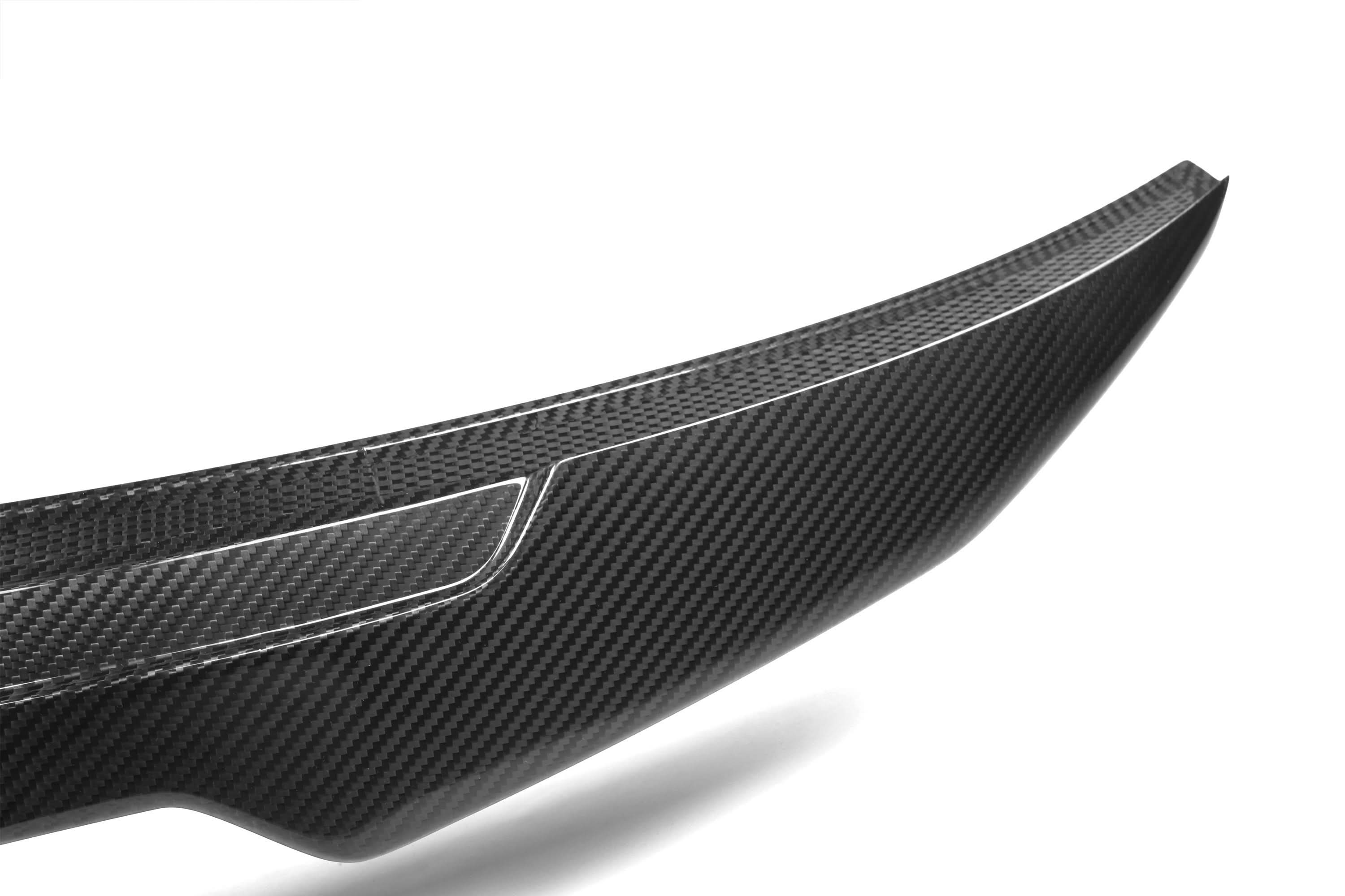Pre-Preg Carbon fibre boot spoiler for Audi A3 S3 RS3 saloon 2013-2020, lightweight aerodynamic car accessory.