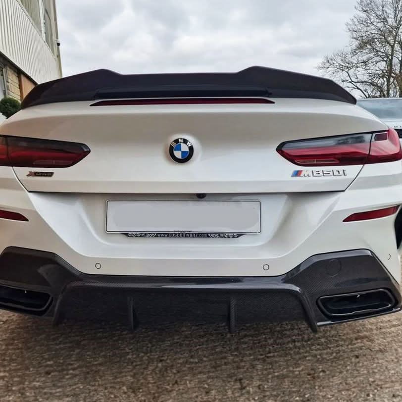 PSM Style Pre-Preg Carbon Fibre Boot Spoiler for BMW G14 8 Series F91 M8 Convertible 18-Present - Carbon Factory