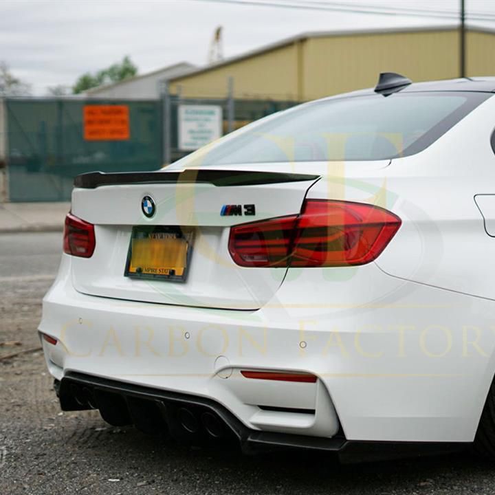 V Style Pre-Preg Carbon Fibre Boot Spoiler for BMW 3 Series F30 F80 Saloon inc M3 13-18 - Carbon Factory