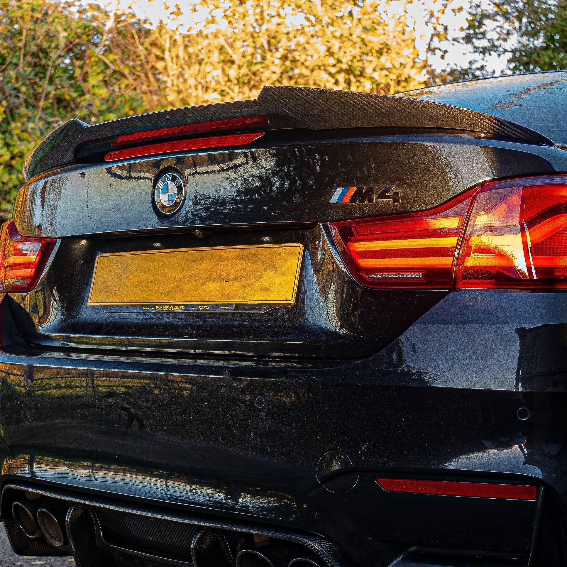 V Style Pre-Preg Carbon Fibre Boot Spoiler for BMW 4 Series F33 Convertible inc F83 M4 14-20 - Carbon Factory