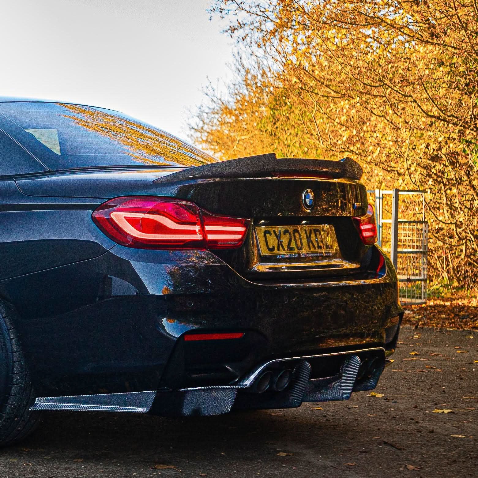 V Style Pre-Preg Carbon Fibre Boot Spoiler for BMW 4 Series F33 Convertible inc F83 M4 14-20 - Carbon Factory