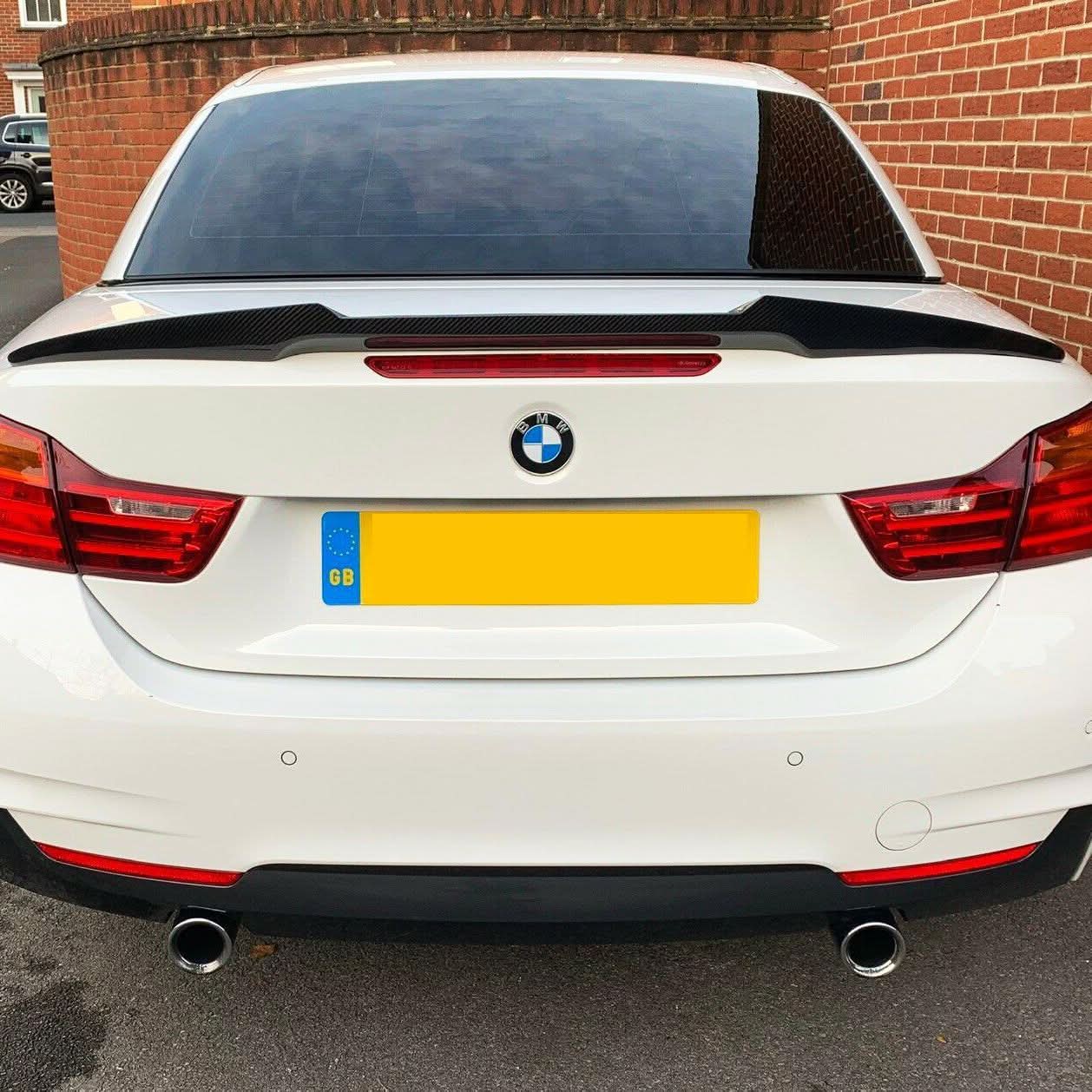 V Style Pre-Preg Carbon Fibre Boot Spoiler for BMW 4 Series F33 Convertible inc F83 M4 14-20 - Carbon Factory
