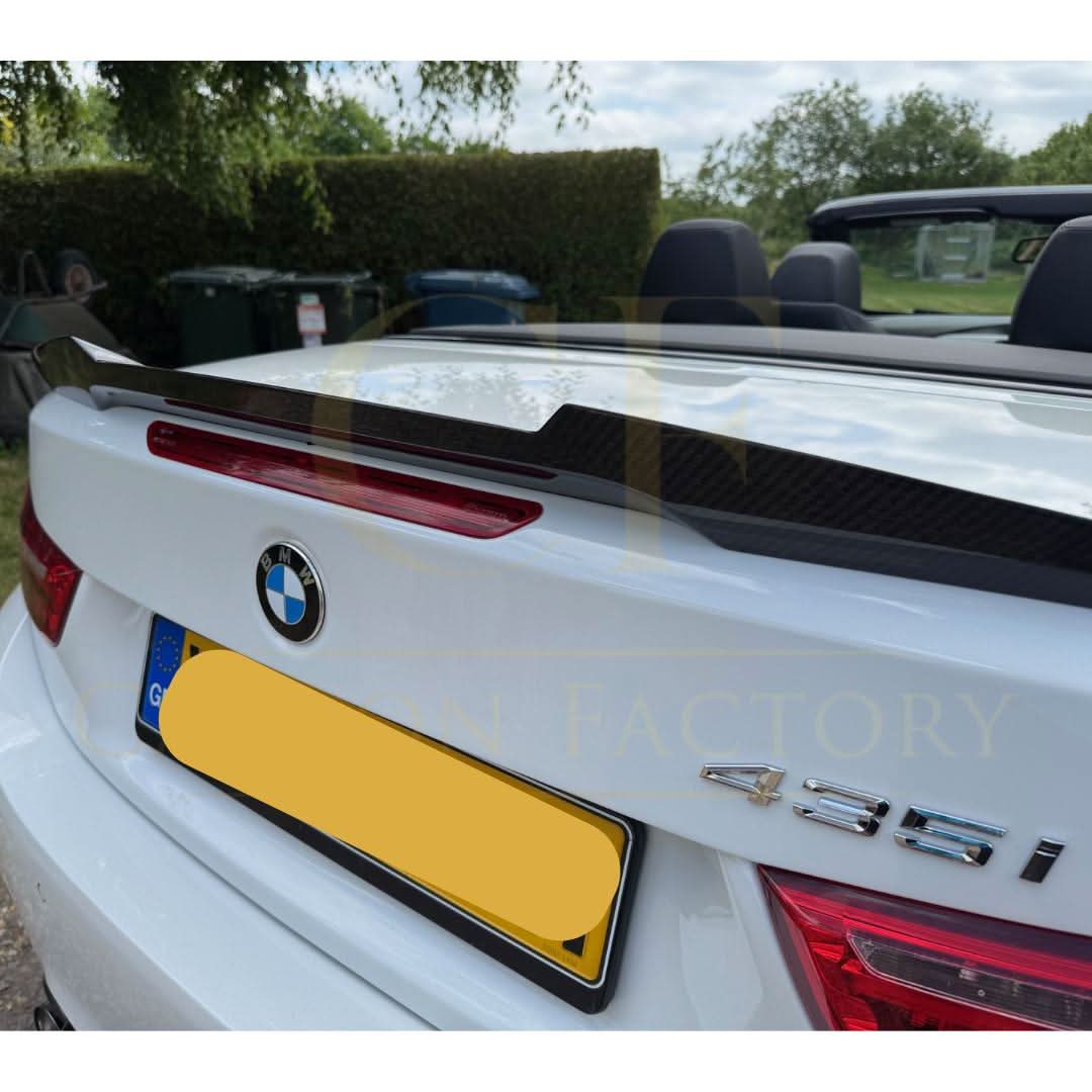 V Style Pre-Preg Carbon Fibre Boot Spoiler for BMW 4 Series F33 Convertible inc F83 M4 14-20 - Carbon Factory