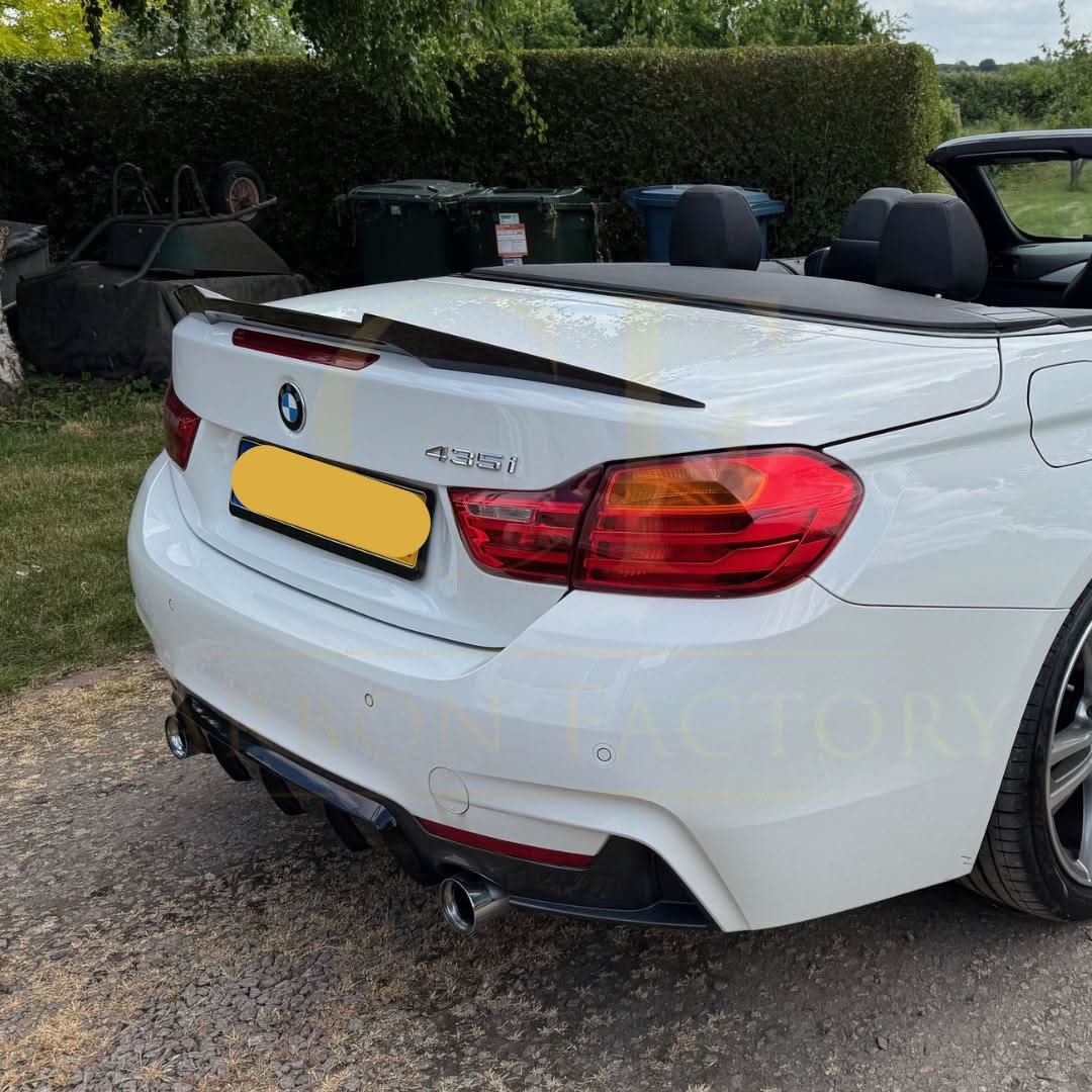 V Style Pre-Preg Carbon Fibre Boot Spoiler for BMW 4 Series F33 Convertible inc F83 M4 14-20 - Carbon Factory