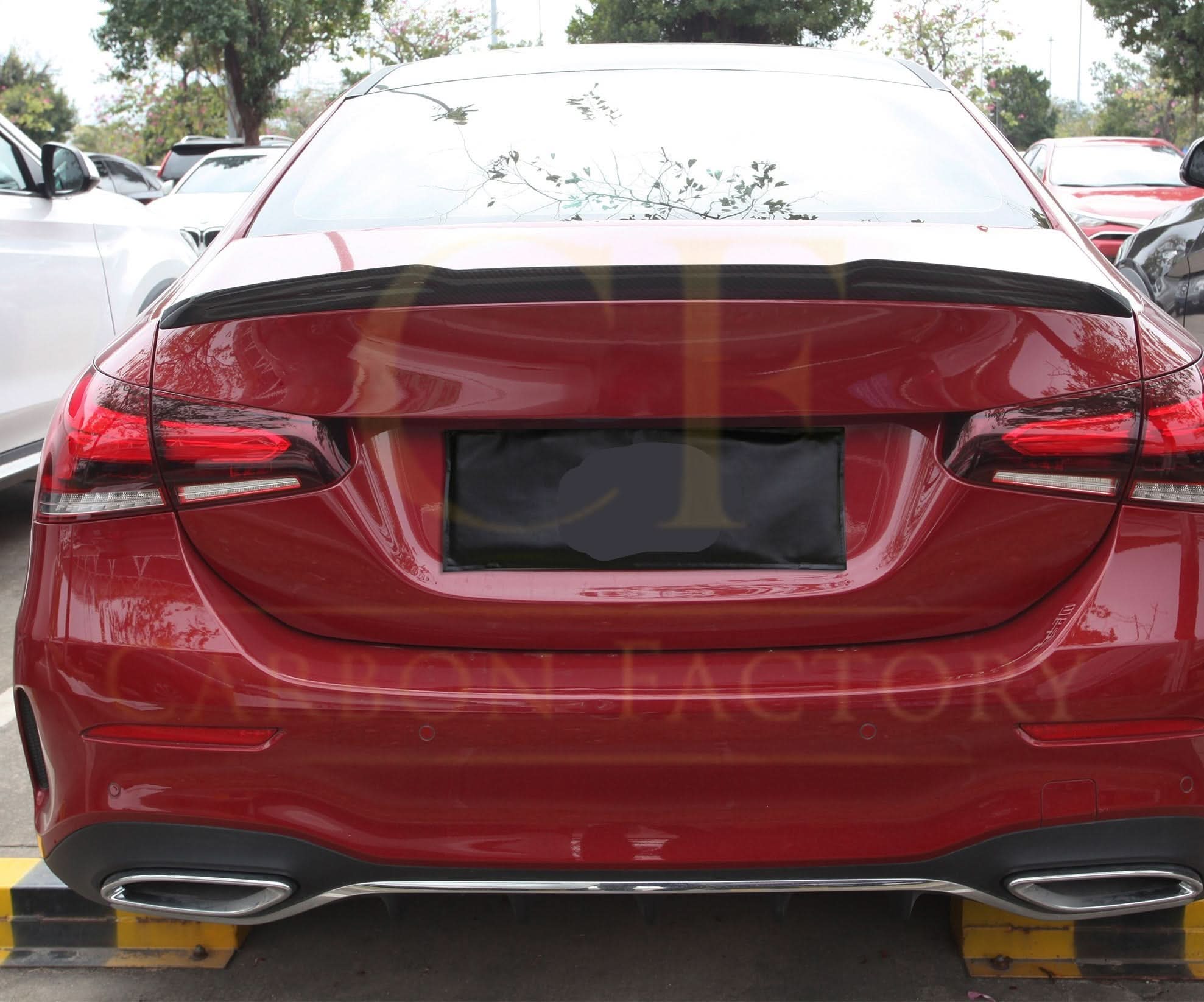 X Style Pre-Preg Carbon Fibre Boot Spoiler for Mercedes Benz W177 A Class Saloon 18-Present - Carbon Factory