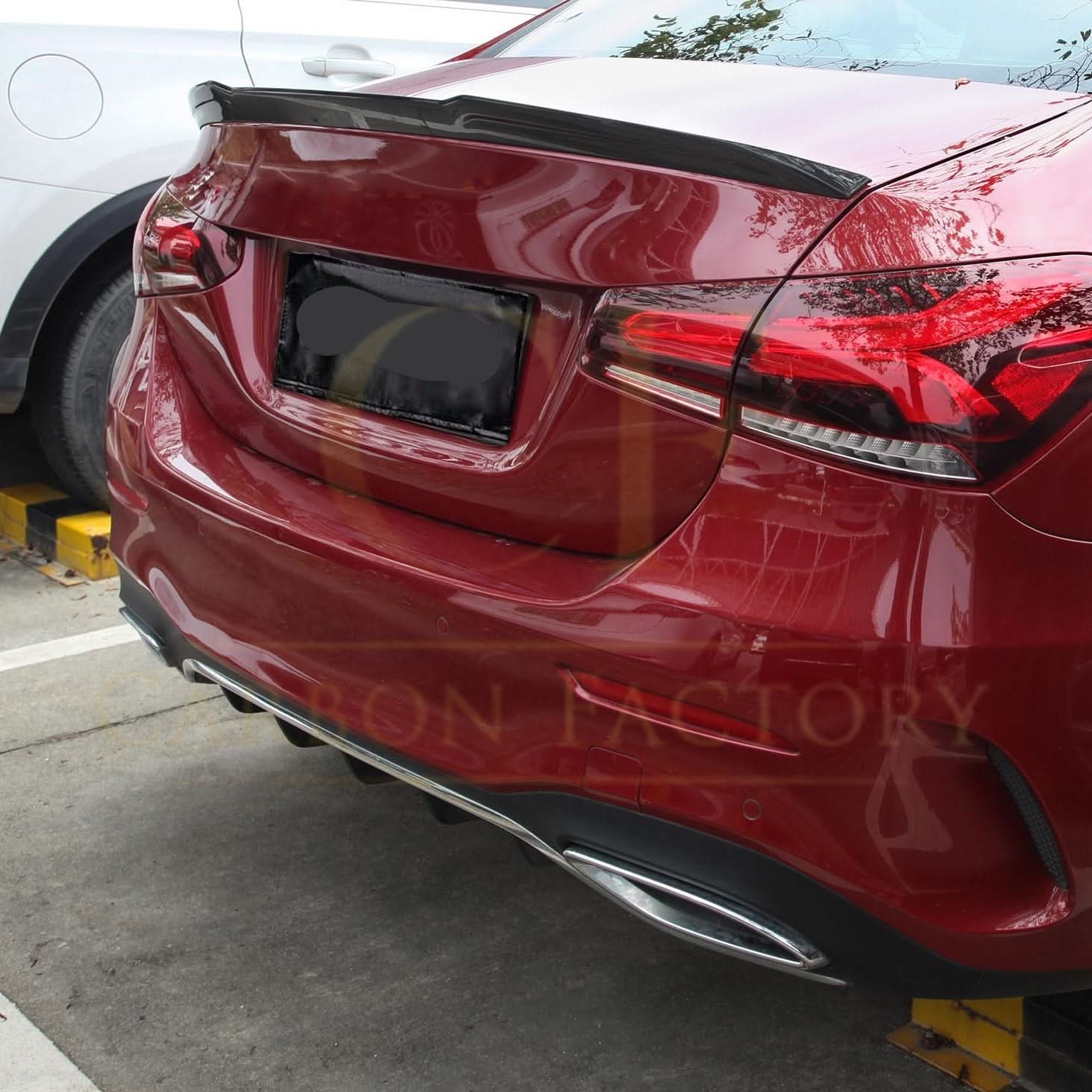 X Style Pre-Preg Carbon Fibre Boot Spoiler for Mercedes Benz W177 A Class Saloon 18-Present - Carbon Factory