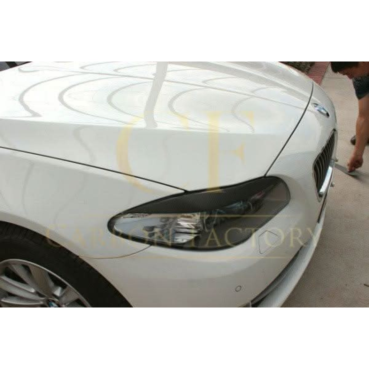 Carbon Fibre Headlight Cover Trims for BMW F10 5 Series 10-17