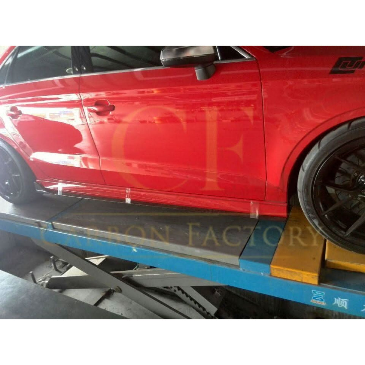 V Style Carbon Fibre Side Skirts for Audi S3 Saloon 13-19