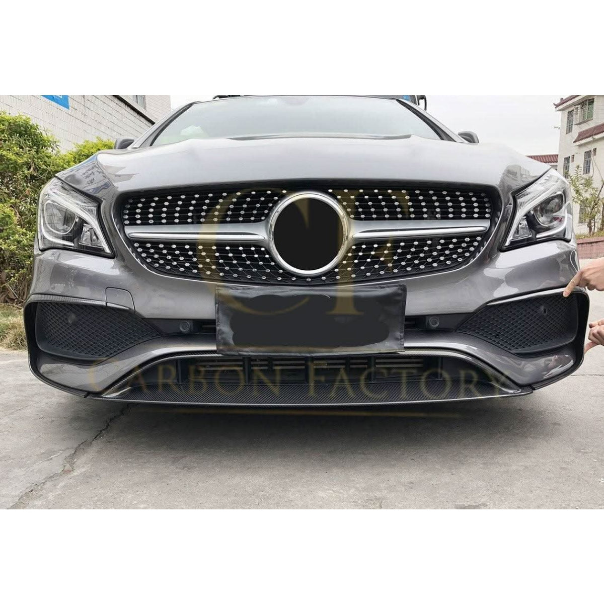 AMG Style Carbon Fibre Front Splitter for Mercedes Benz W117 CLA 16-19 - Carbon Factory