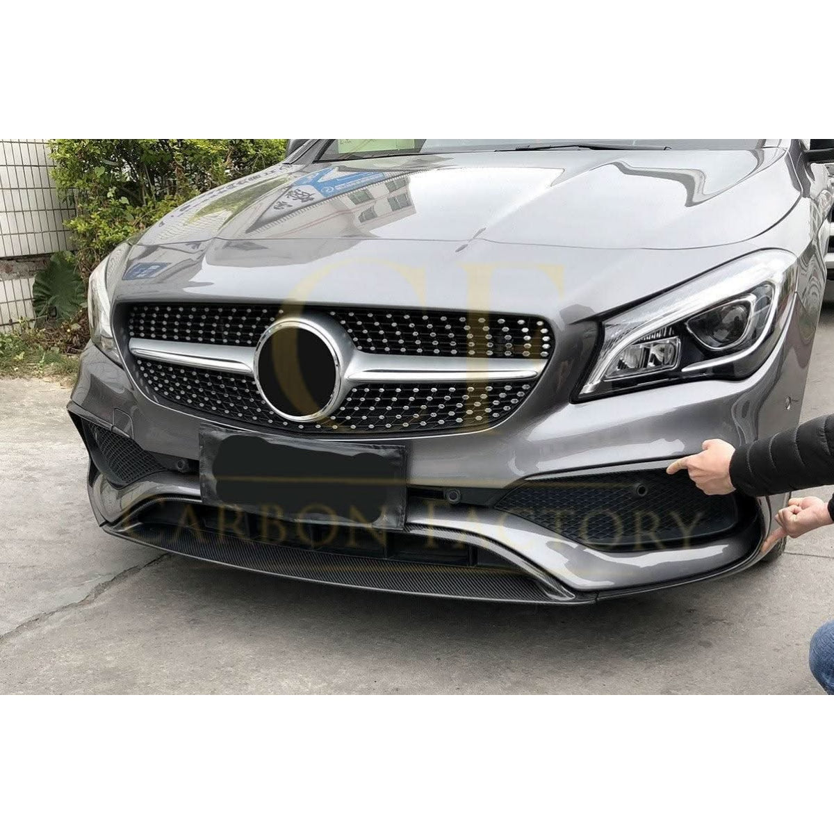 AMG Style Carbon Fibre Front Splitter for Mercedes Benz W117 CLA 16-19 - Carbon Factory