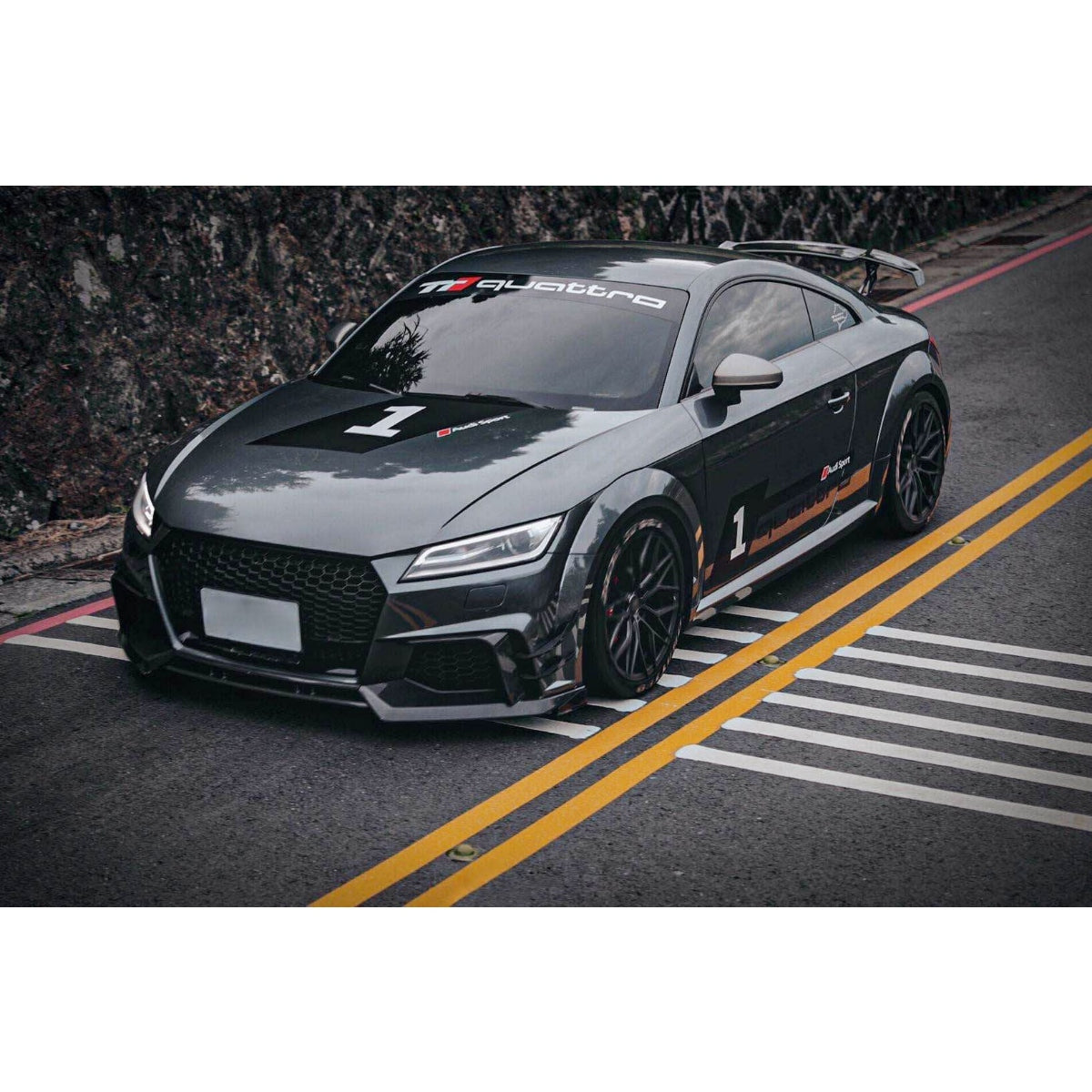 Carbon Fibre Front Bumper Trims for Audi 8S TTRS MK3 15-18 - Carbon Factory
