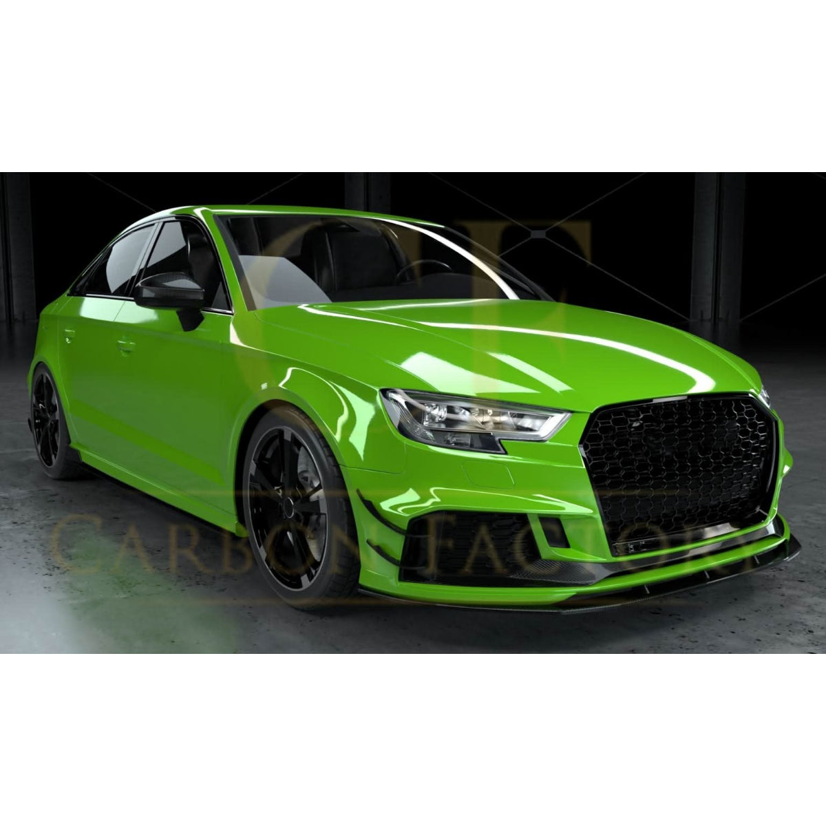 Carbon Fibre Front Bumper Trims for Audi 8V RS3 Saloon 17-20 - Carbon Factory