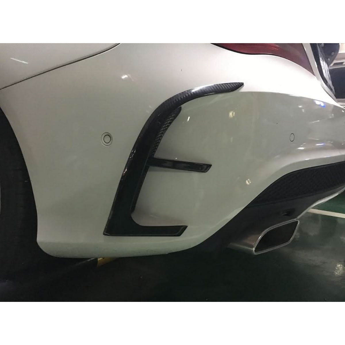 Carbon Fibre Rear Bumper Trims (4 Pieces) for Mercedes Benz W117 CLA 13-15 - Carbon Factory
