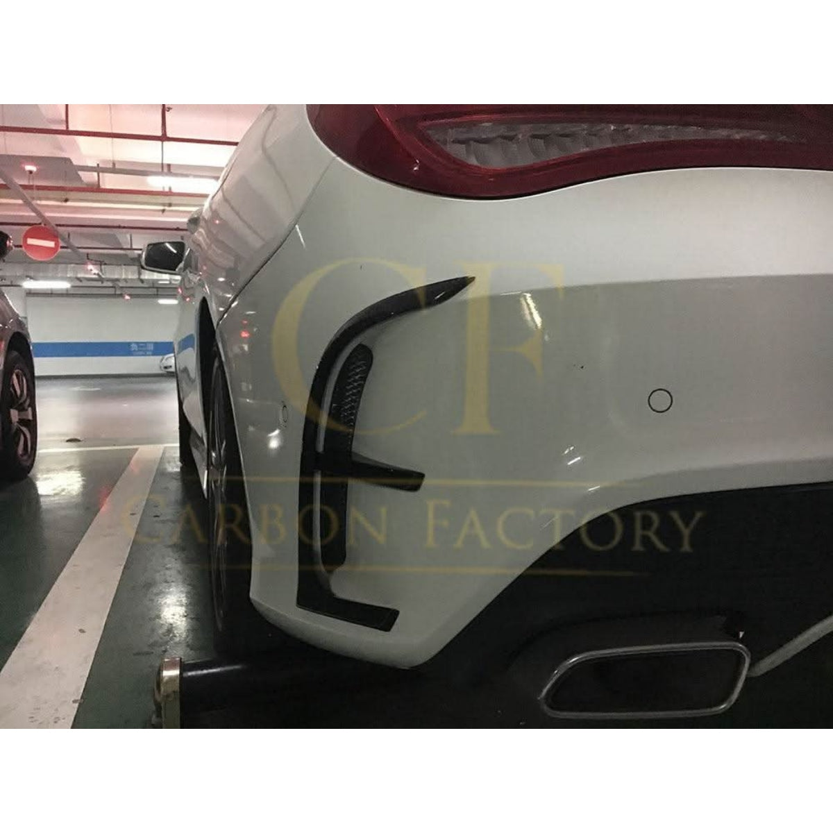 Carbon Fibre Rear Bumper Trims (4 Pieces) for Mercedes Benz W117 CLA 13-15 - Carbon Factory