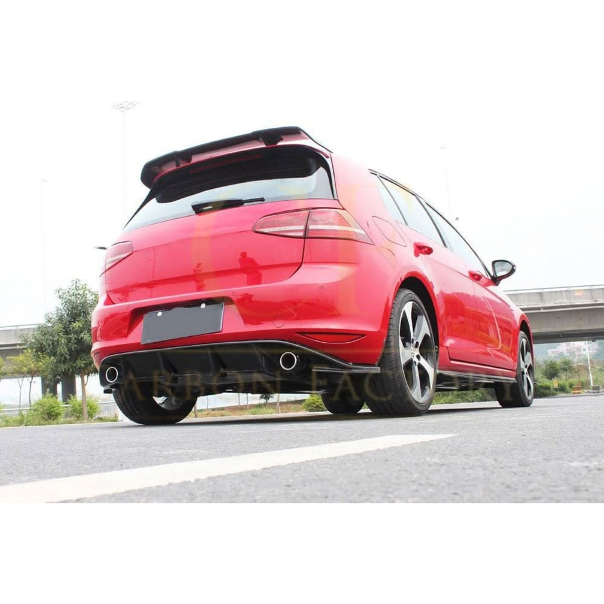 JP Style Carbon Fibre Rear Diffuser for VW Golf MK7 GTI GTD 14-17 - Carbon Factory