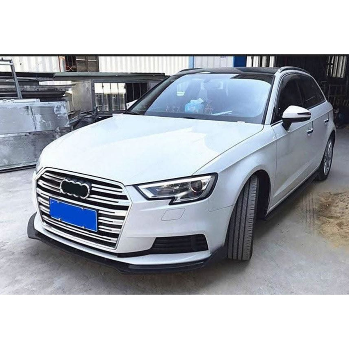 RS Style Carbon Fibre Front Splitter for Audi A3 Hatchback Non S Line 17-19