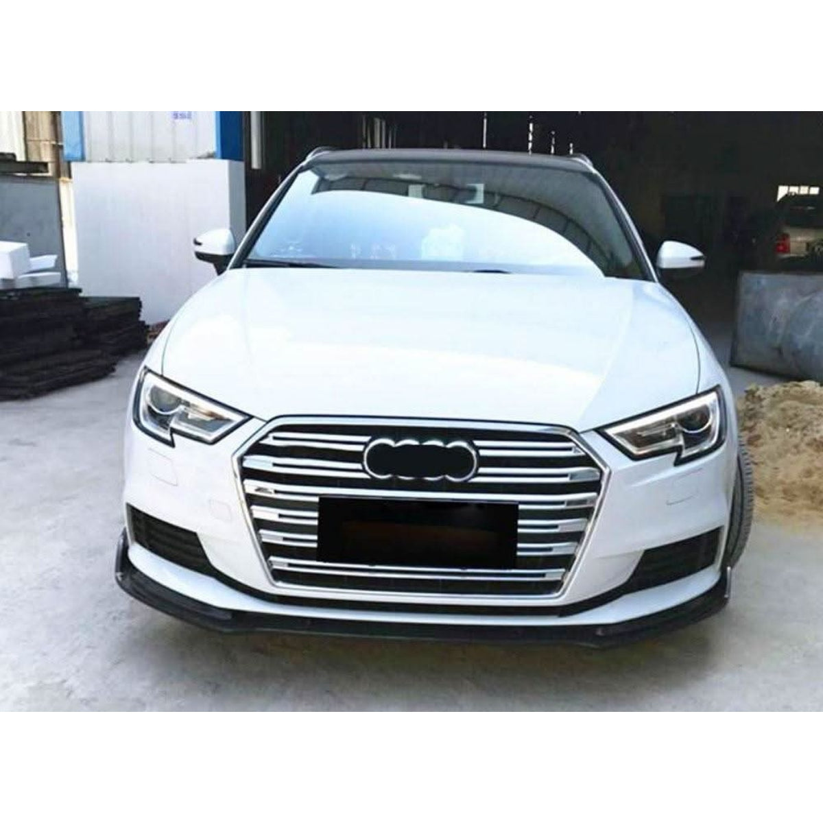 RS Style Carbon Fibre Front Splitter for Audi A3 Hatchback Non S Line 17-19